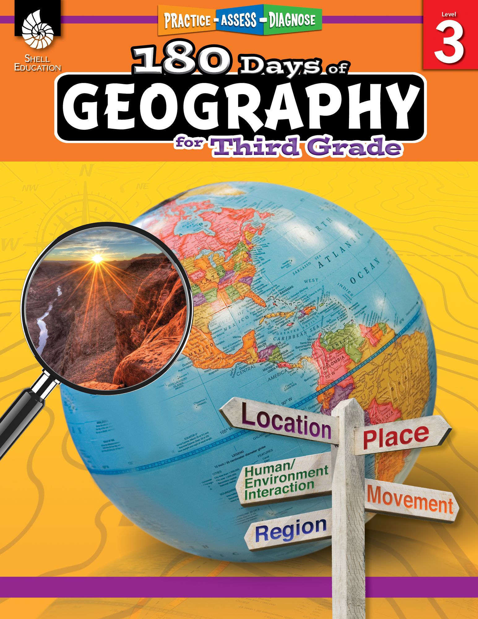 180 DaysT: Geography for Third Grade: Practice, Assess, Diagnose
