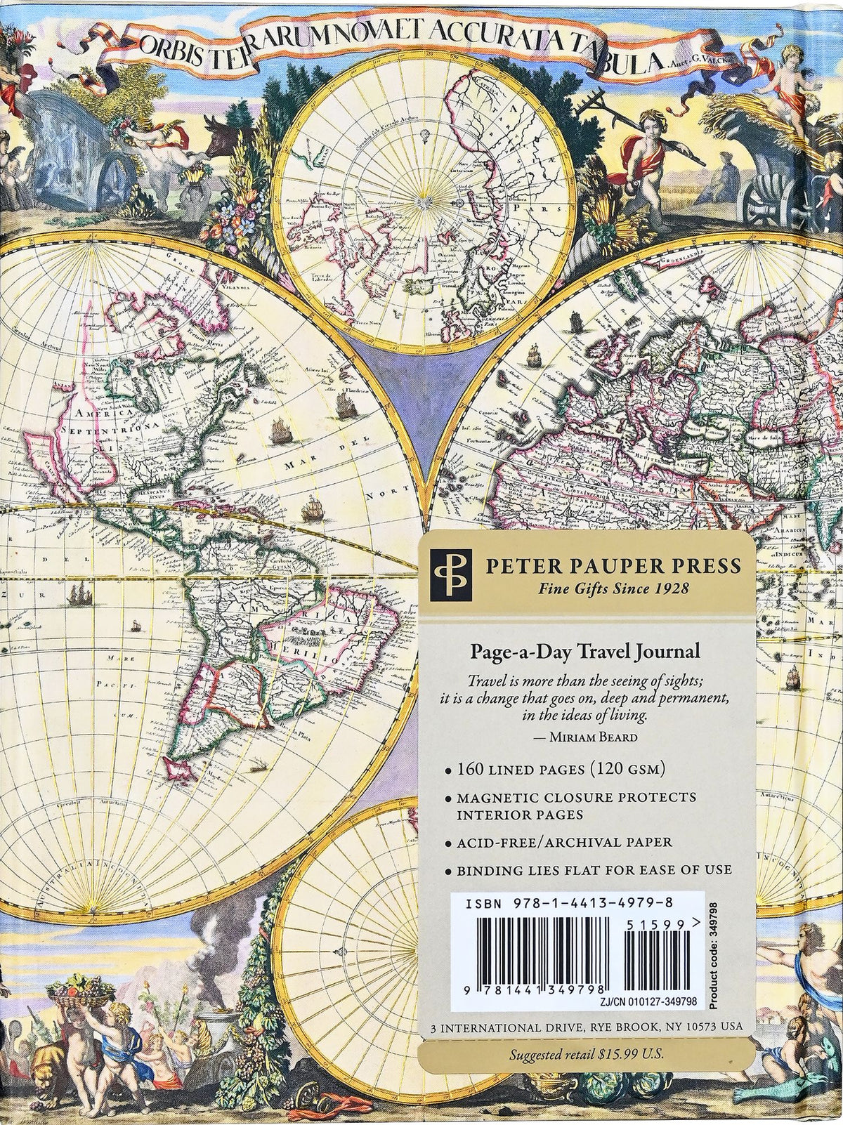 World Map Page-A-Day Travel Journal