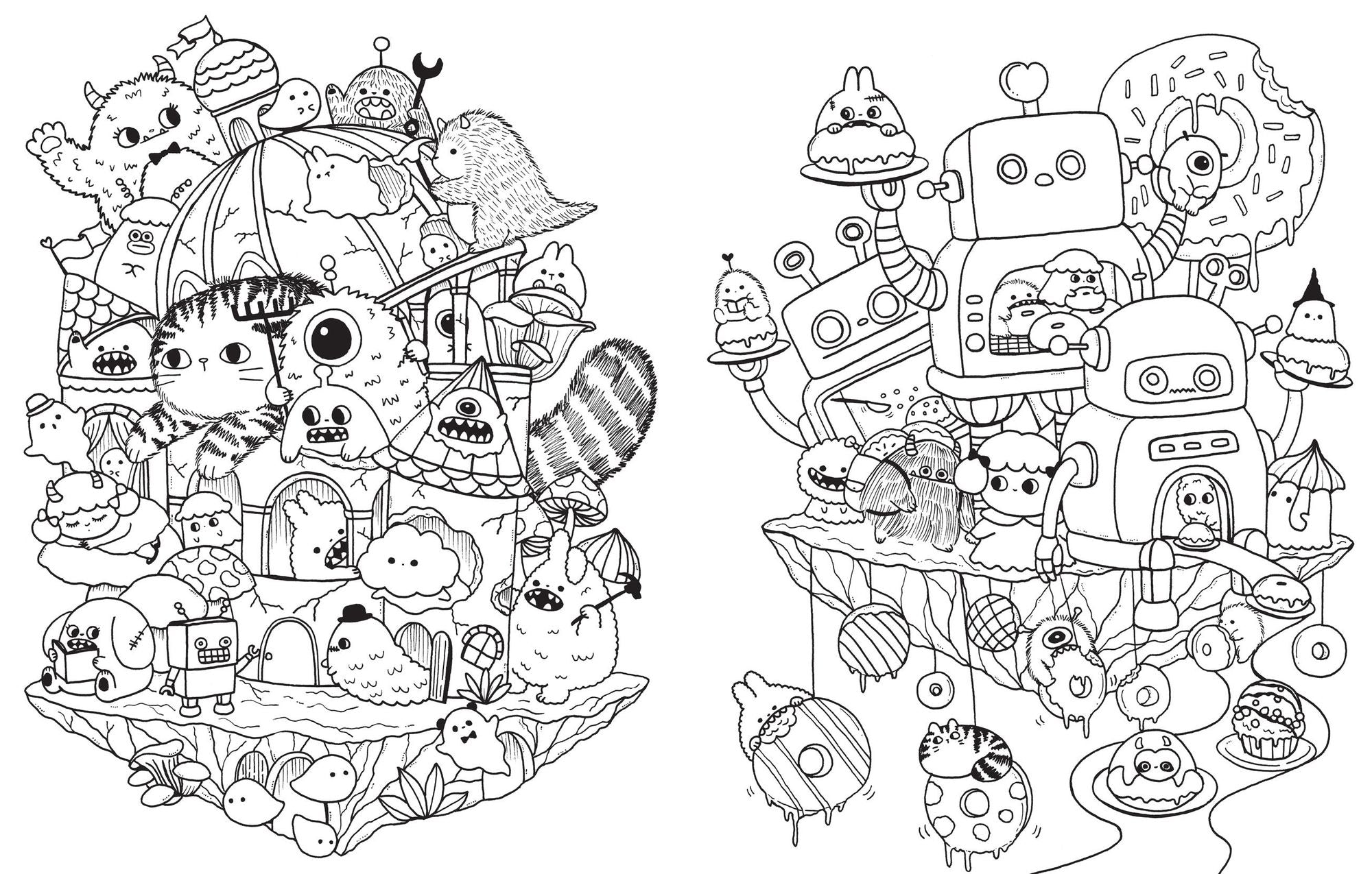 A Million Little Monsters: Frightful Creatures to Color