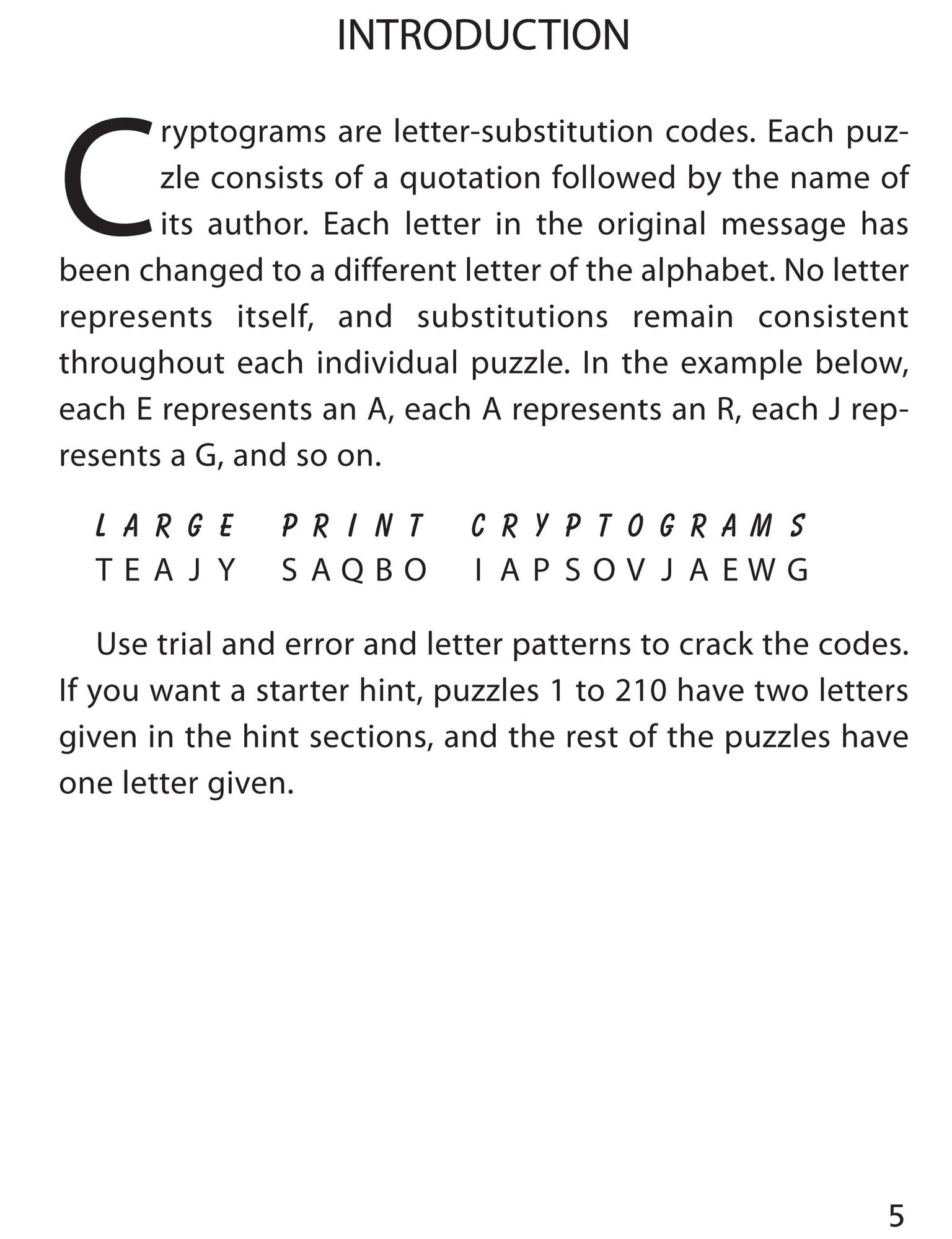 Large Print Cryptograms #2