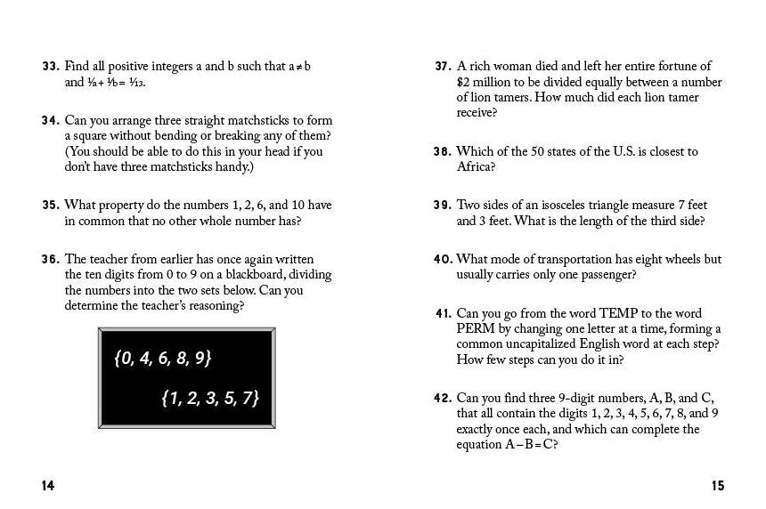 Sip & Solve Two-Minute Brainteasers