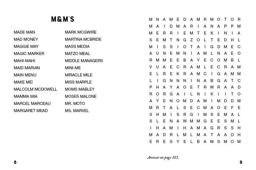 Sip & Solve Mini Word Search Puzzles