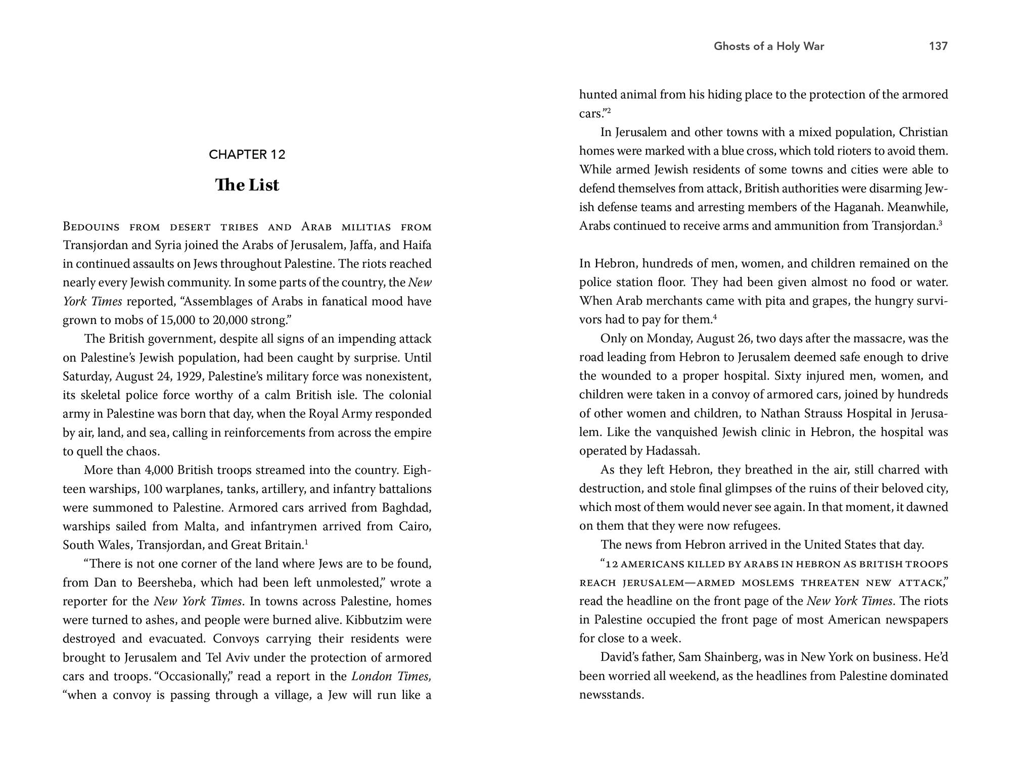 Ghosts of a Holy War: The 1929 Massacre in Palestine That Ignited the Arab-Israeli Conflict