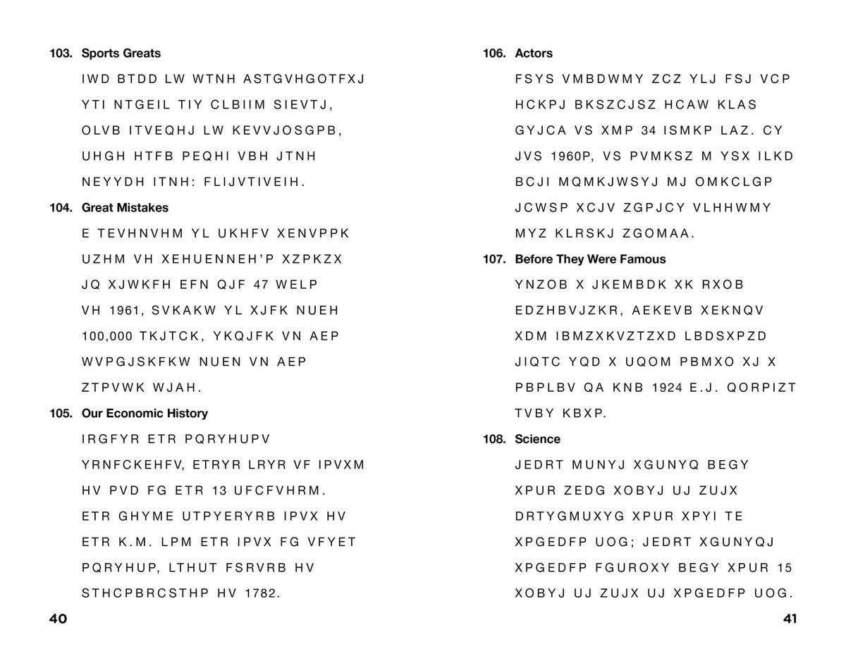 Trivia Cryptograms: When the Code Is Cracked, It Reveals a Fact