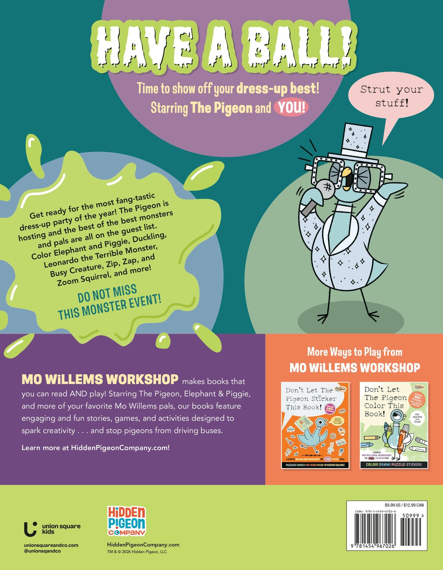 The Pigeon and Pals Costume Party Coloring Book