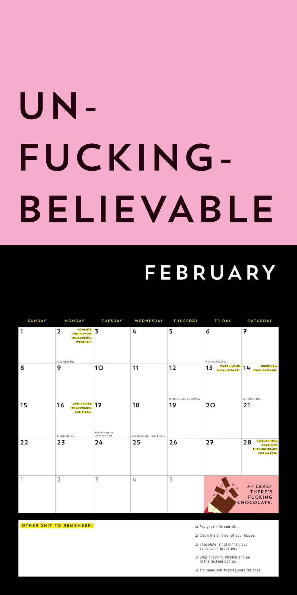 2026 F*cking Wall Calendar