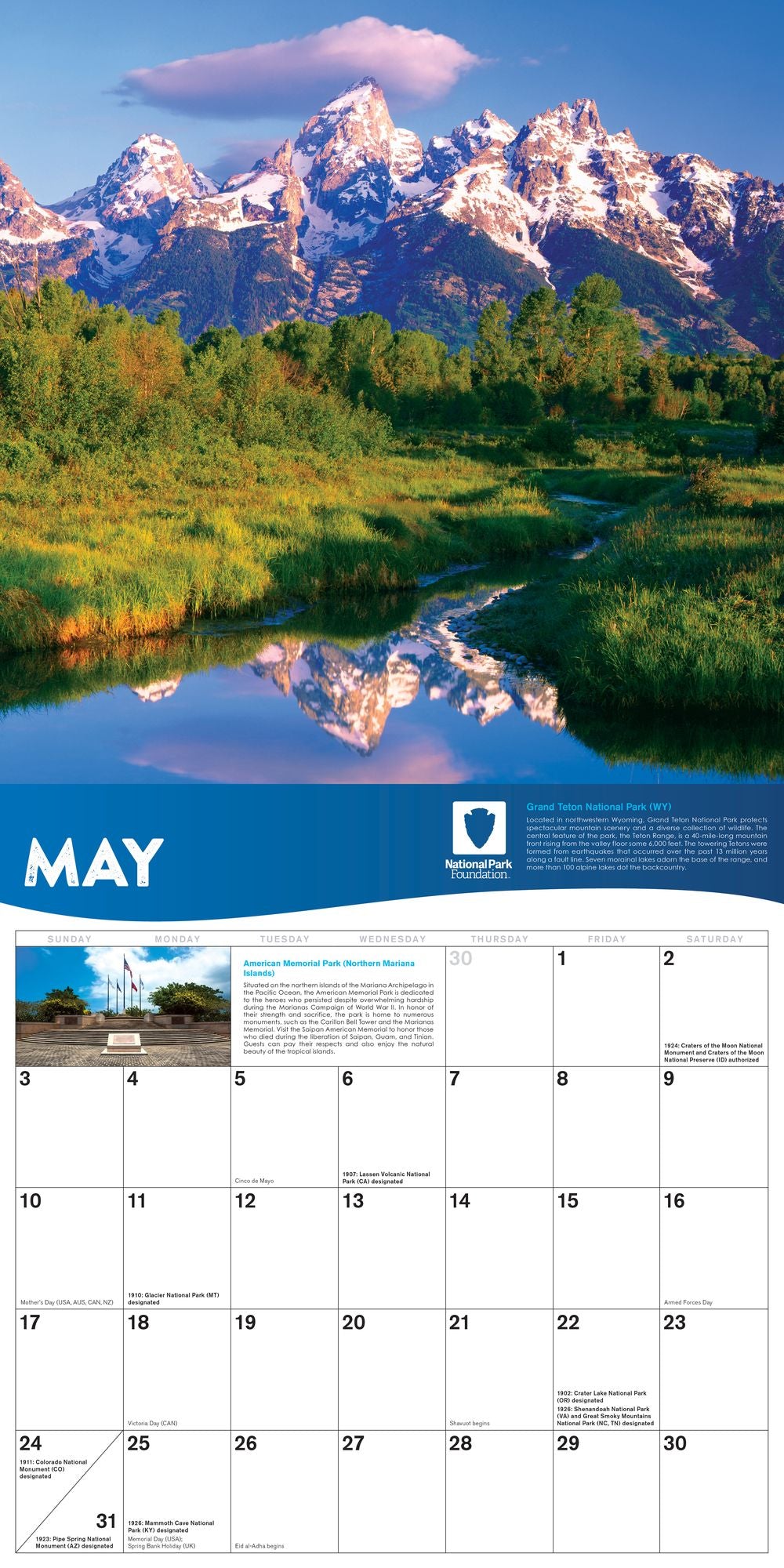 2026 National Park Foundation Wall Calendar