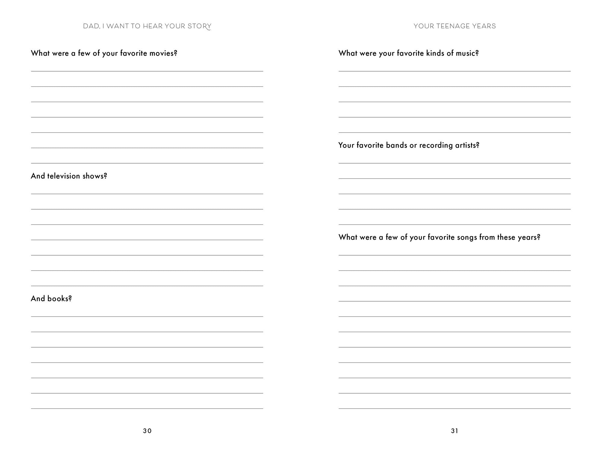 Dad, I Want to Hear Your Story: A Father's Guided Journal to Share His Life & His Love