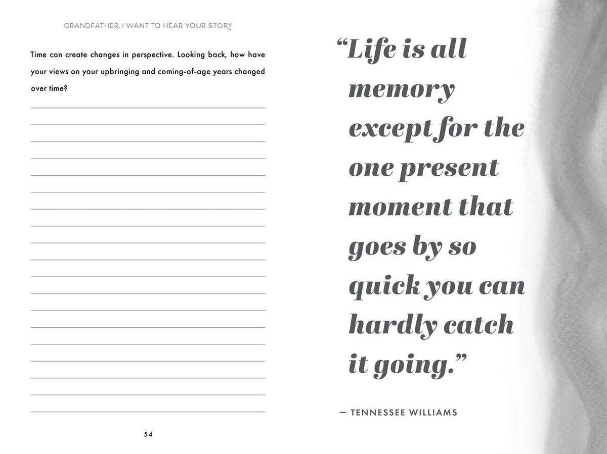 Grandfather, I Want to Hear Your Story: A Grandfather's Guided Journal to Share His Life & His Love