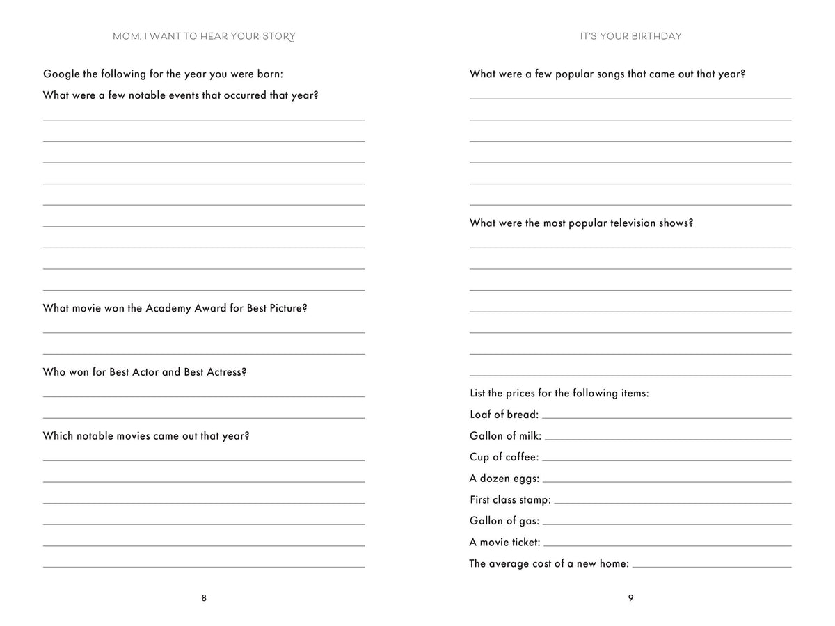 Mom, I Want to Hear Your Story (Expanded Edition): A Mother's Guided Journal to Share Her Life & Her Love