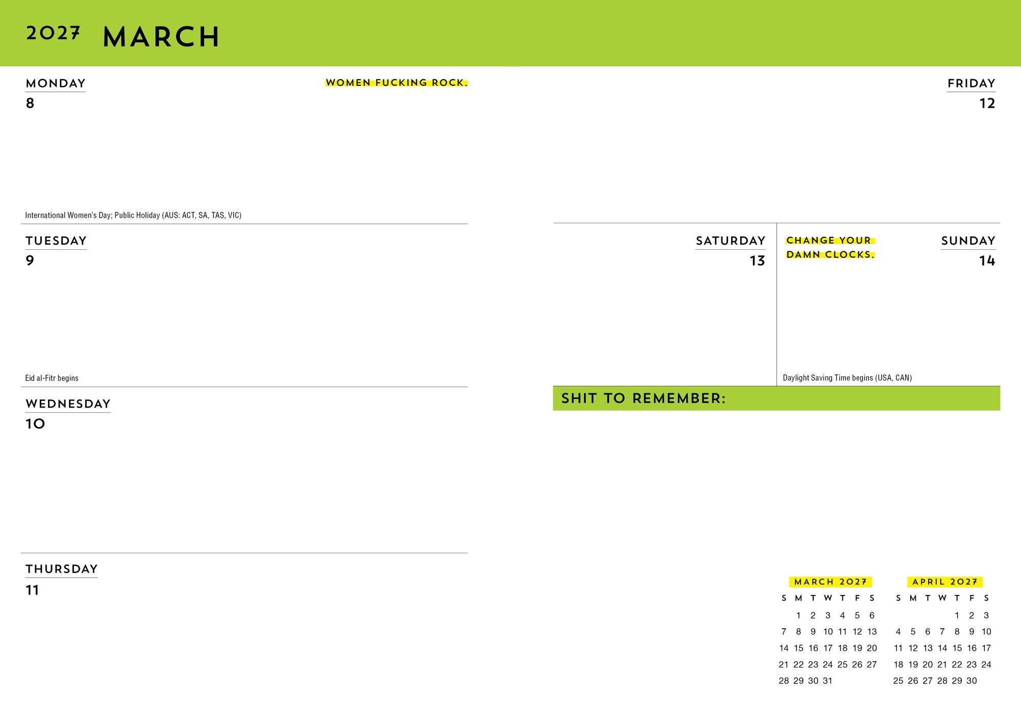 2026-2027 Carpe F*cking Diem Planner