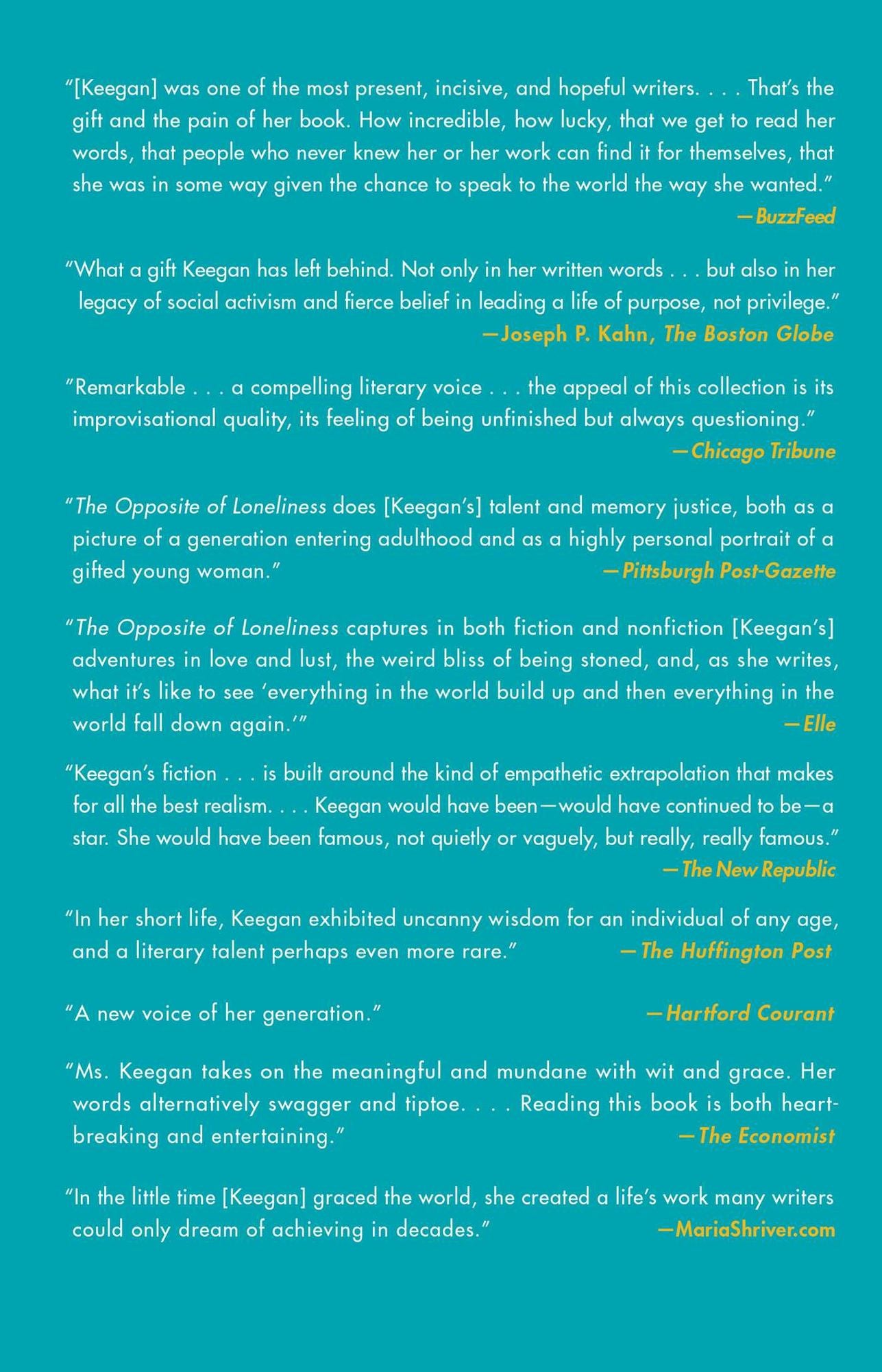 The Opposite of Loneliness: Essays and Stories