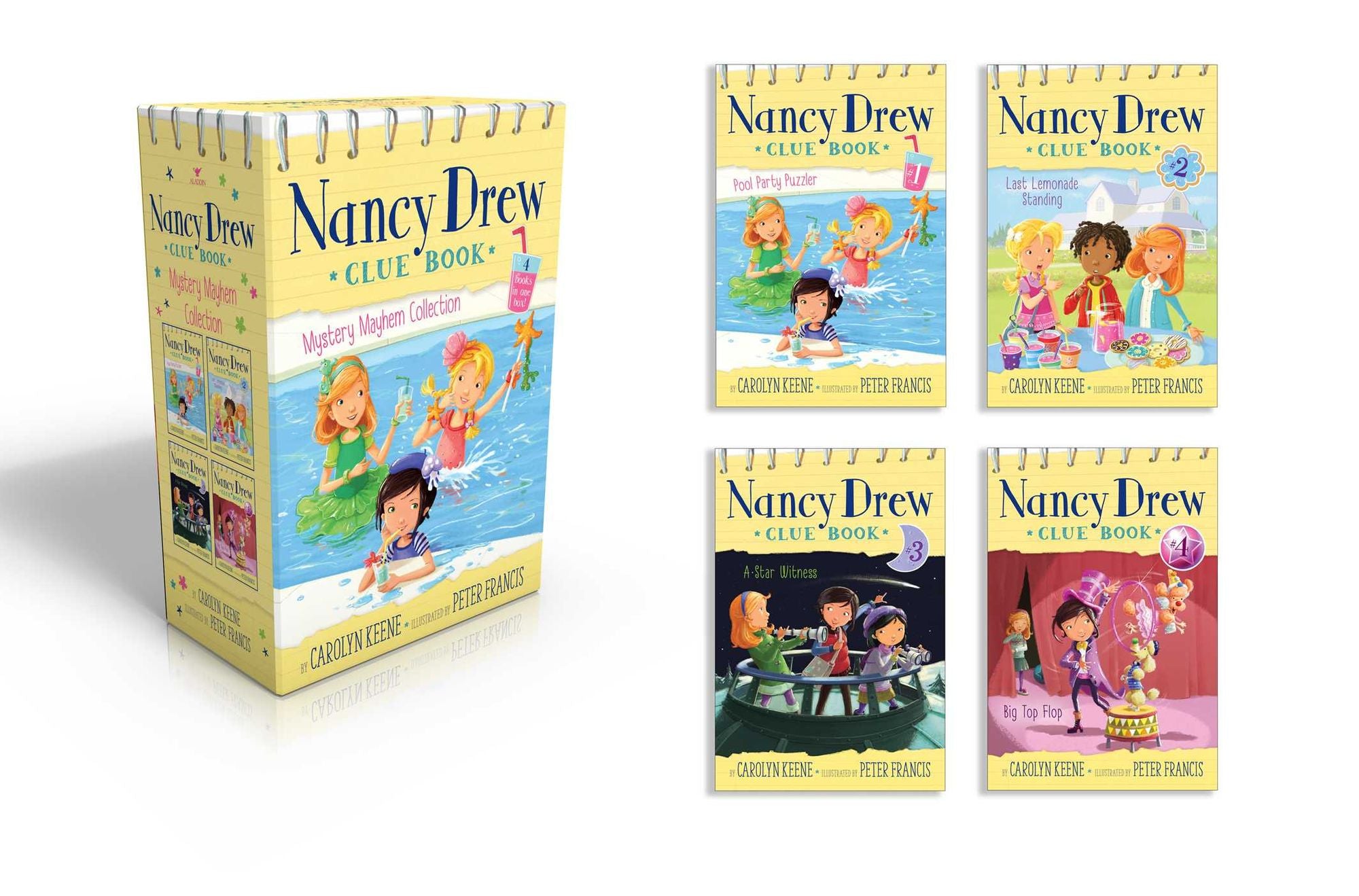 Nancy Drew Clue Book Mystery Mayhem Collection Books 1-4 (Boxed Set): Pool Party Puzzler; Last Lemonade Standing; A Star Witness; Big Top Flop
