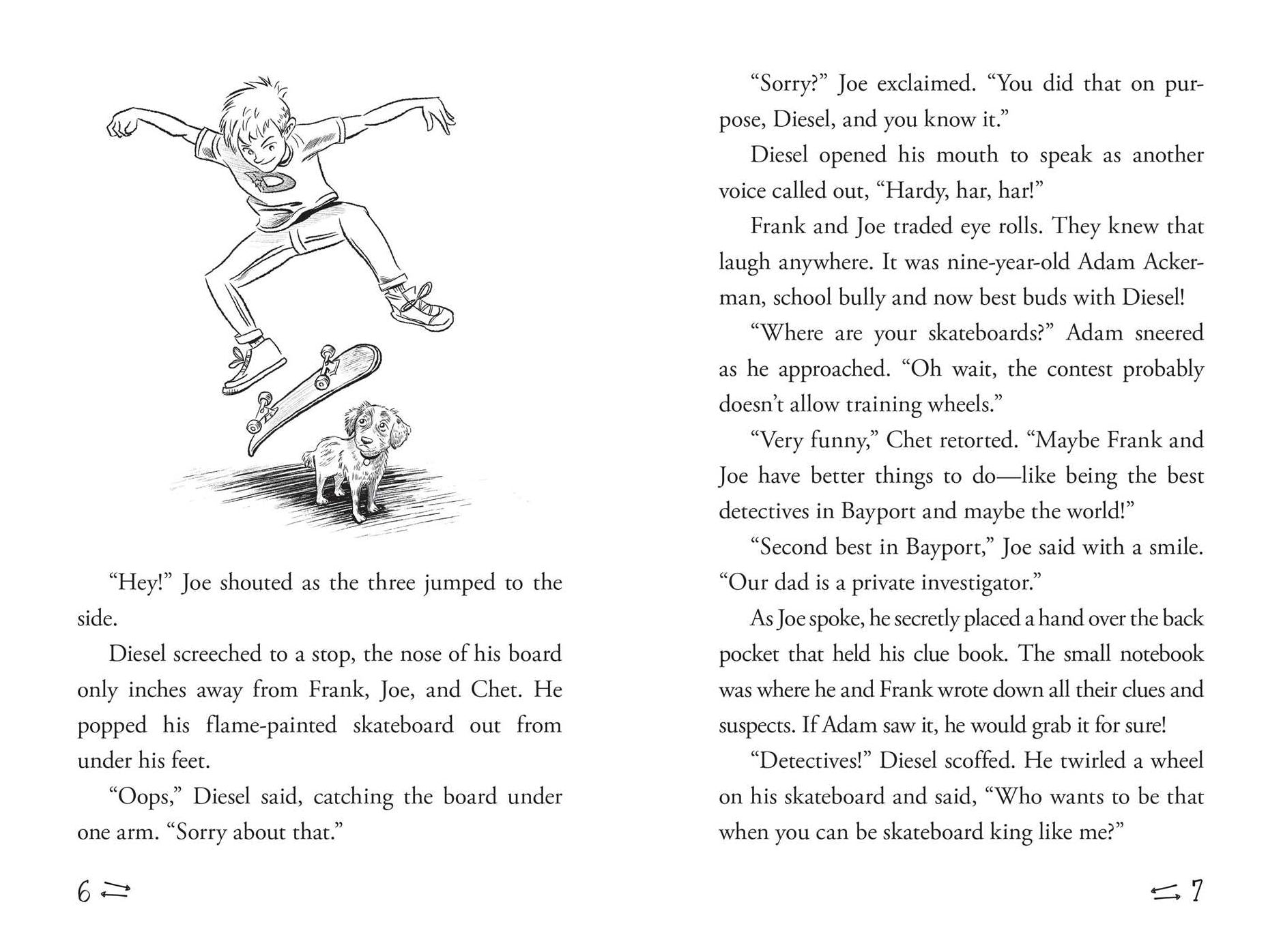 A Skateboard Cat-astrophe (Hardy Boys Clue Book Series #6)