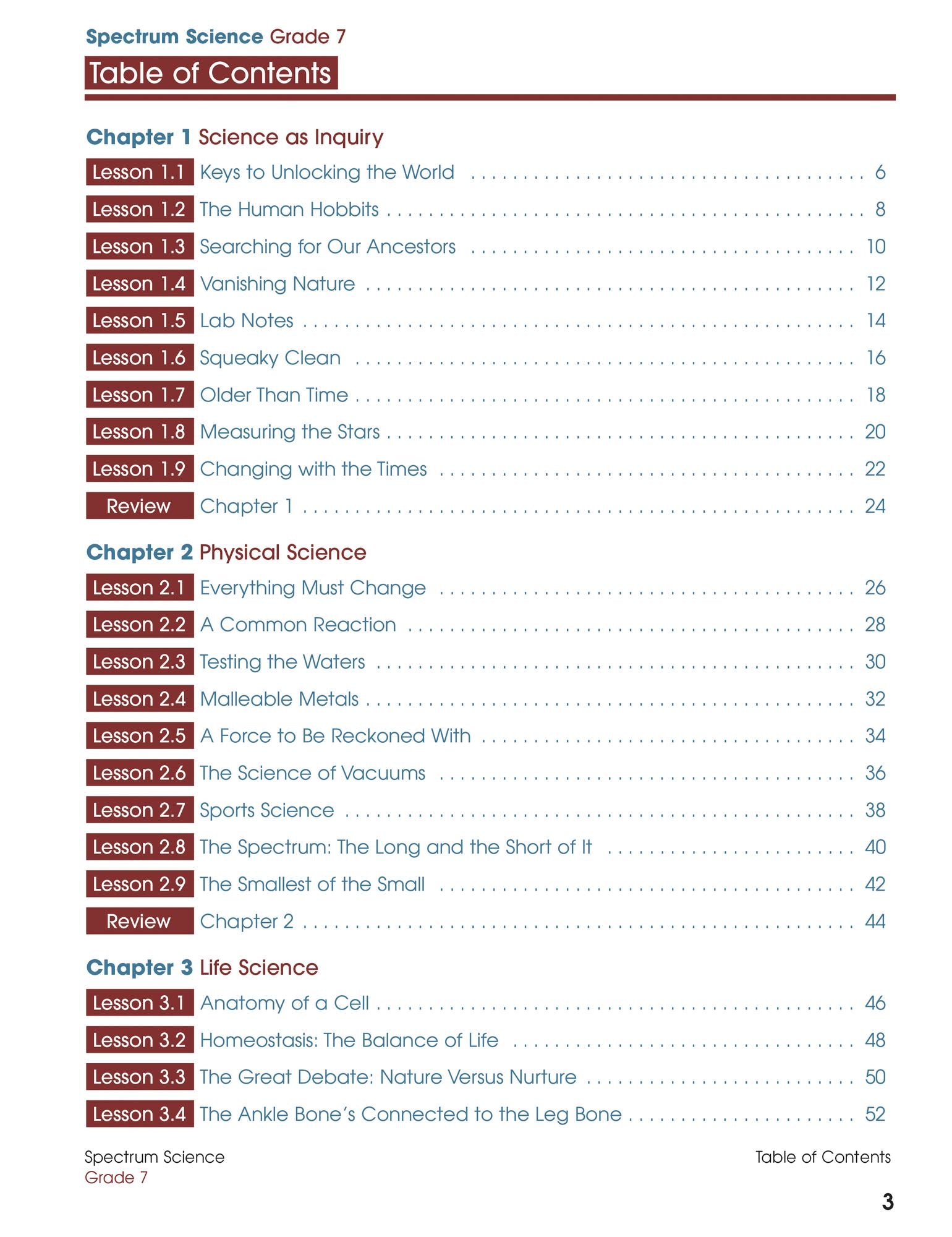 Spectrum Science, Grade 7