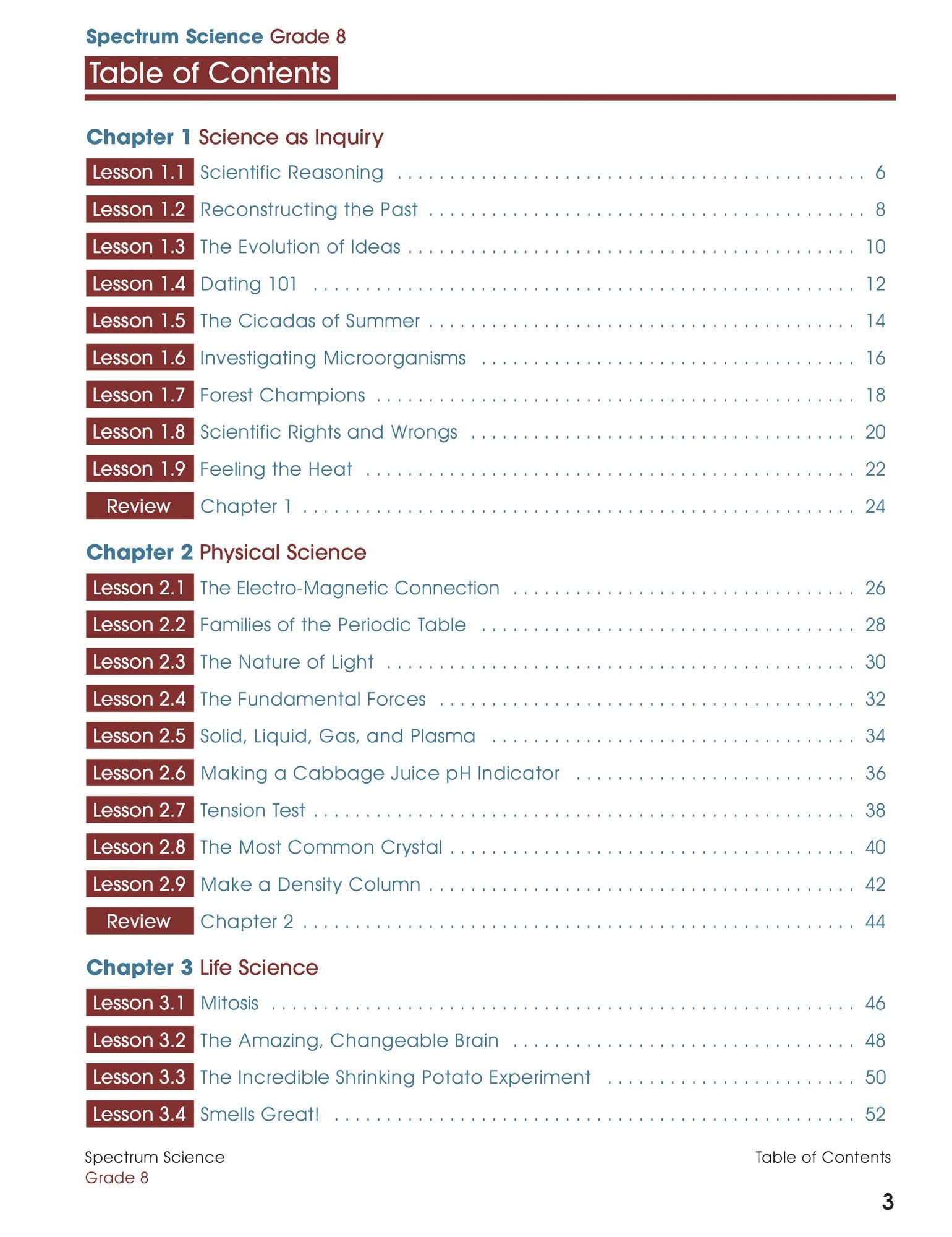 Spectrum Science, Grade 8