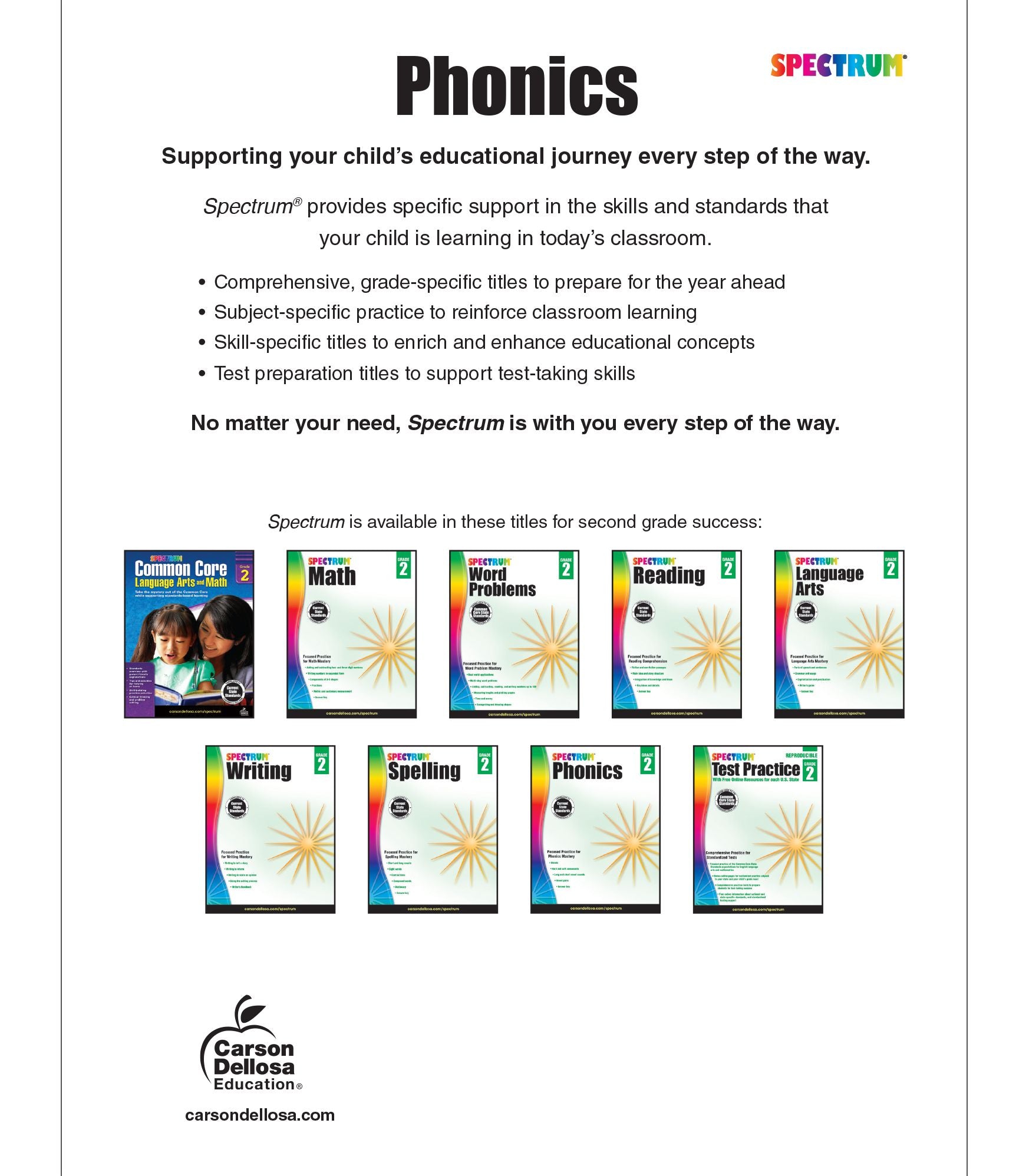 Spectrum Phonics, Grade 2