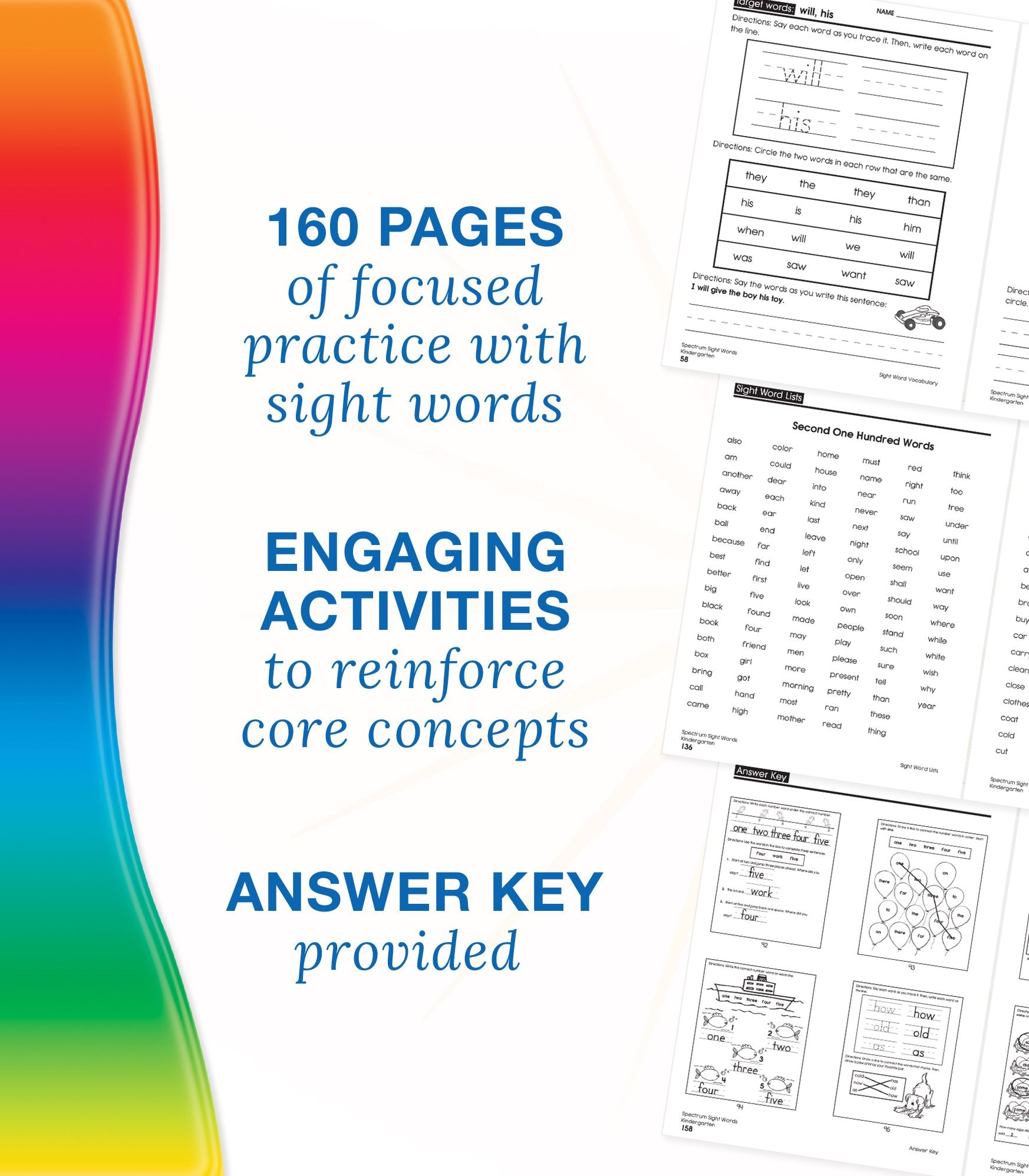 Spectrum Sight Words, Grade K