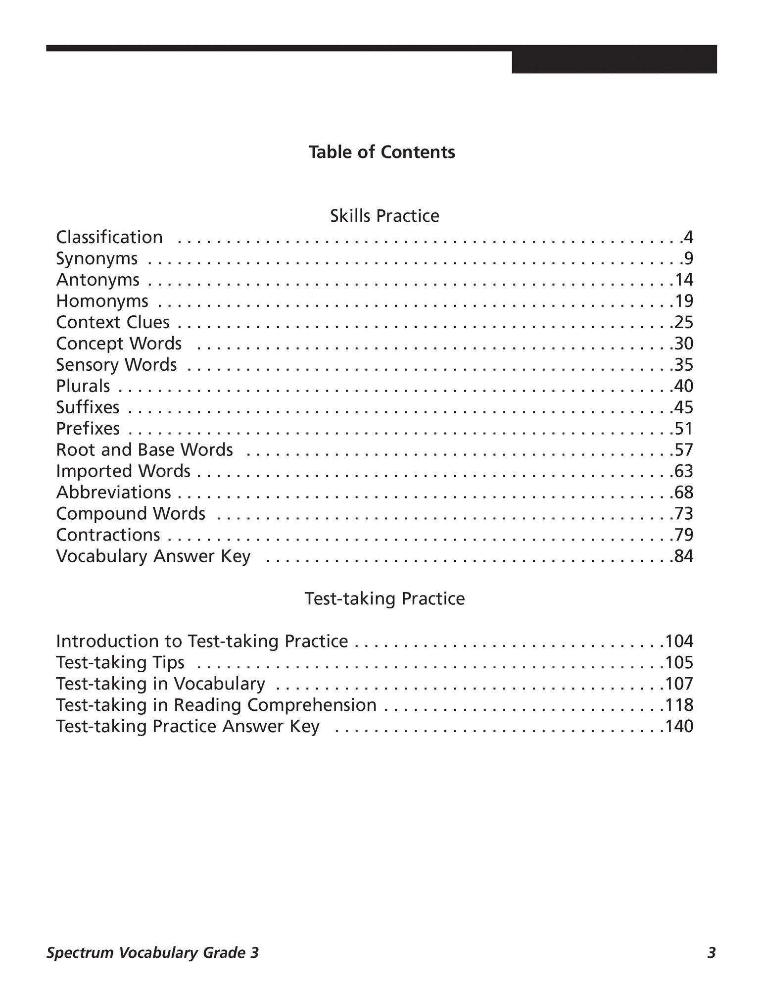 Spectrum Vocabulary, Grade 3