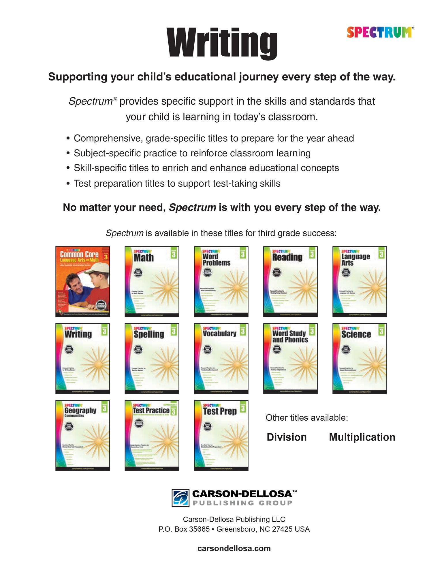 Spectrum Writing, Grade 3