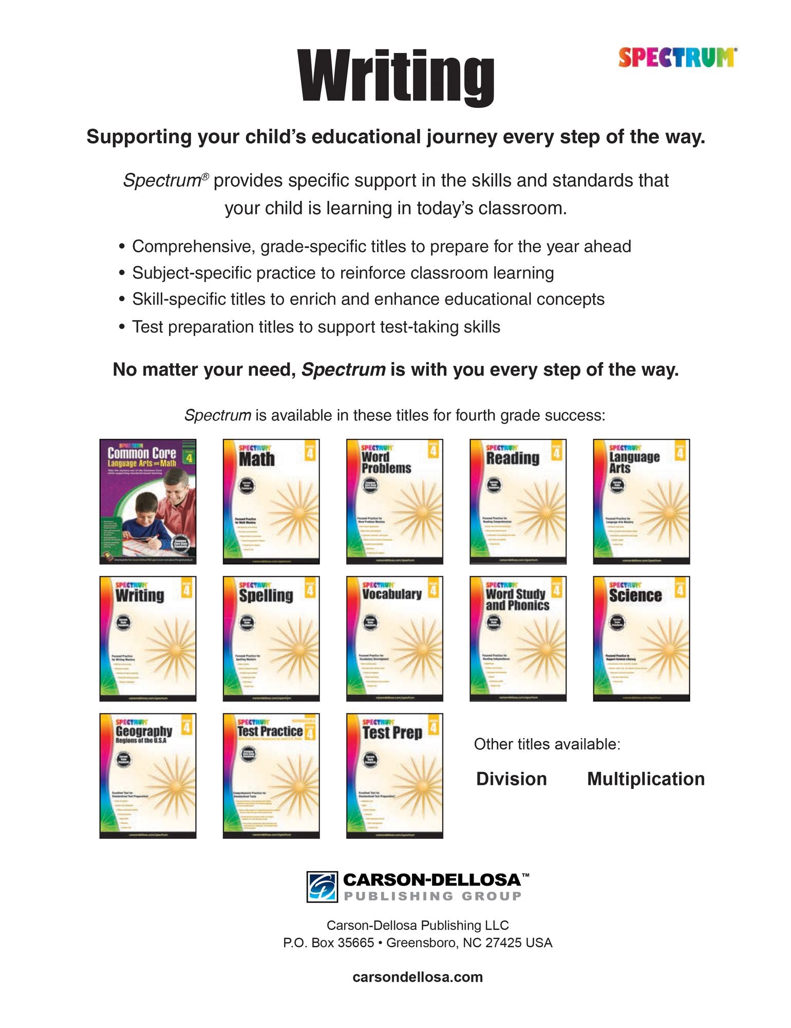 Spectrum Writing, Grade 4