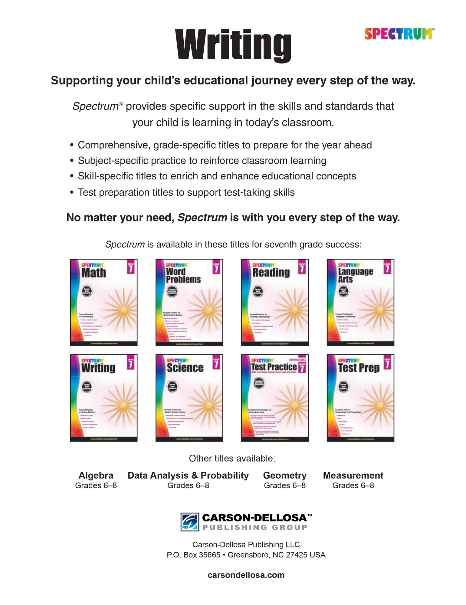 Spectrum Writing, Grade 7