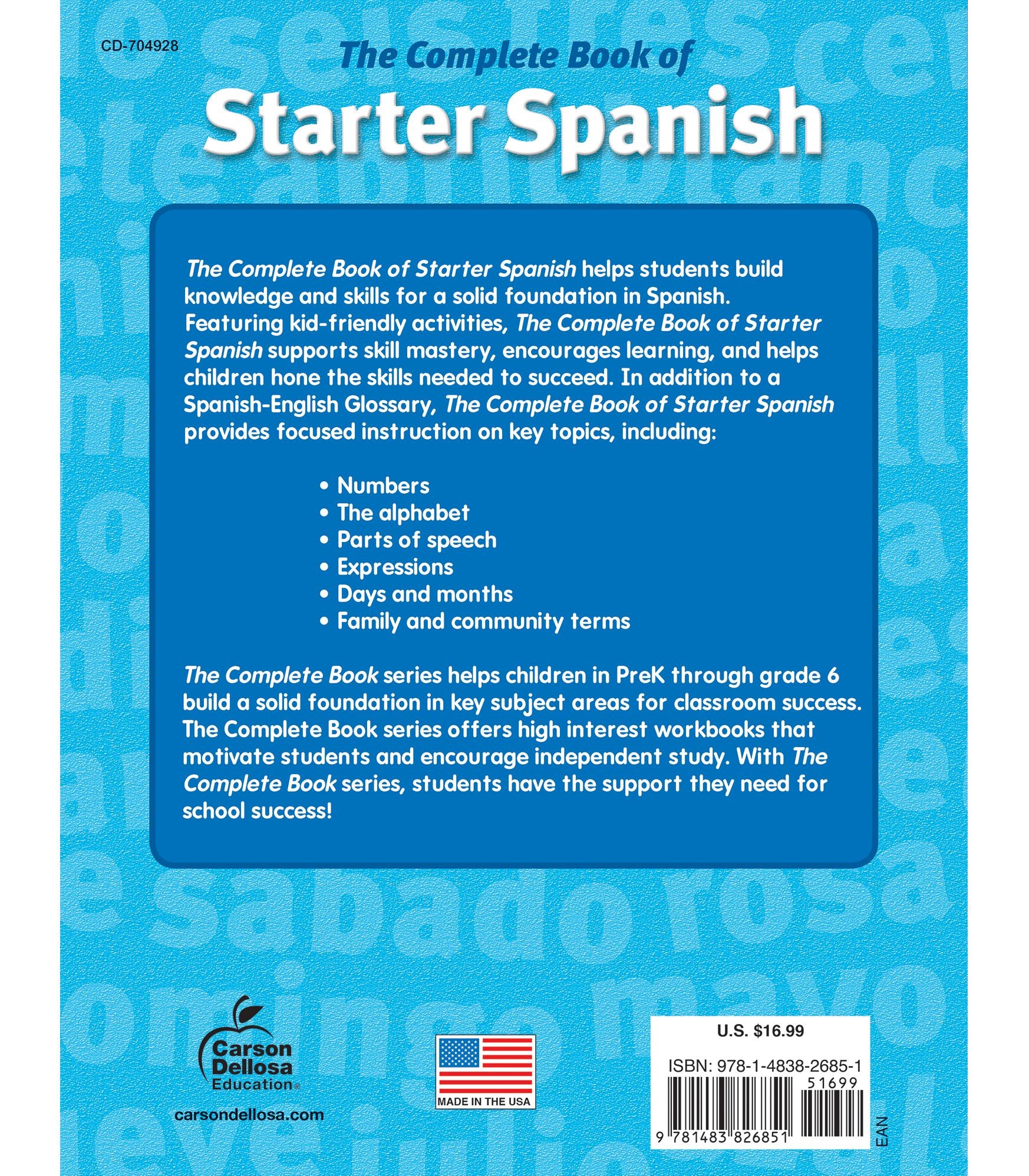 The Complete Book of Starter Spanish, Grades Preschool - 1