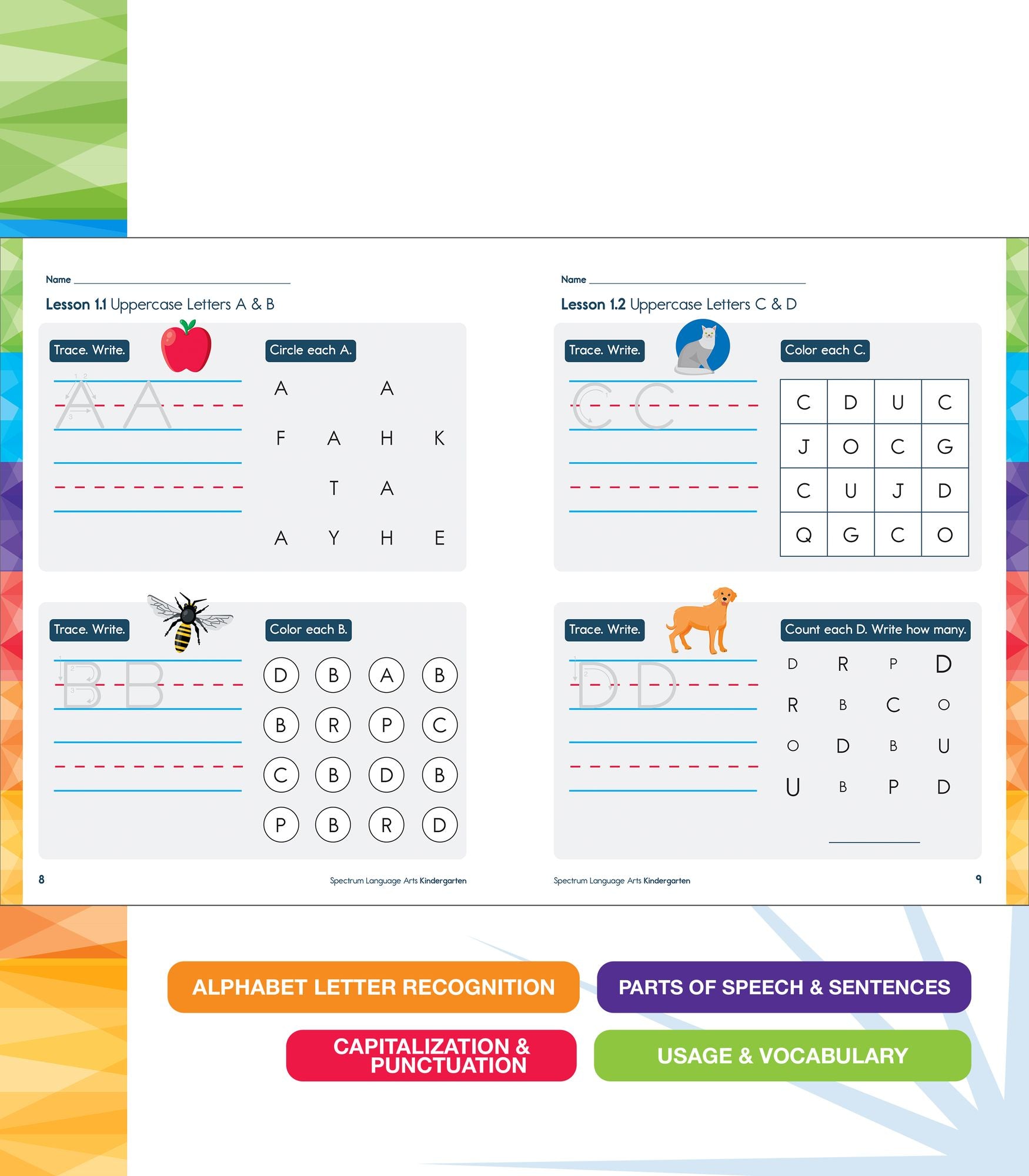 Spectrum Language Arts Workbook, Grade K