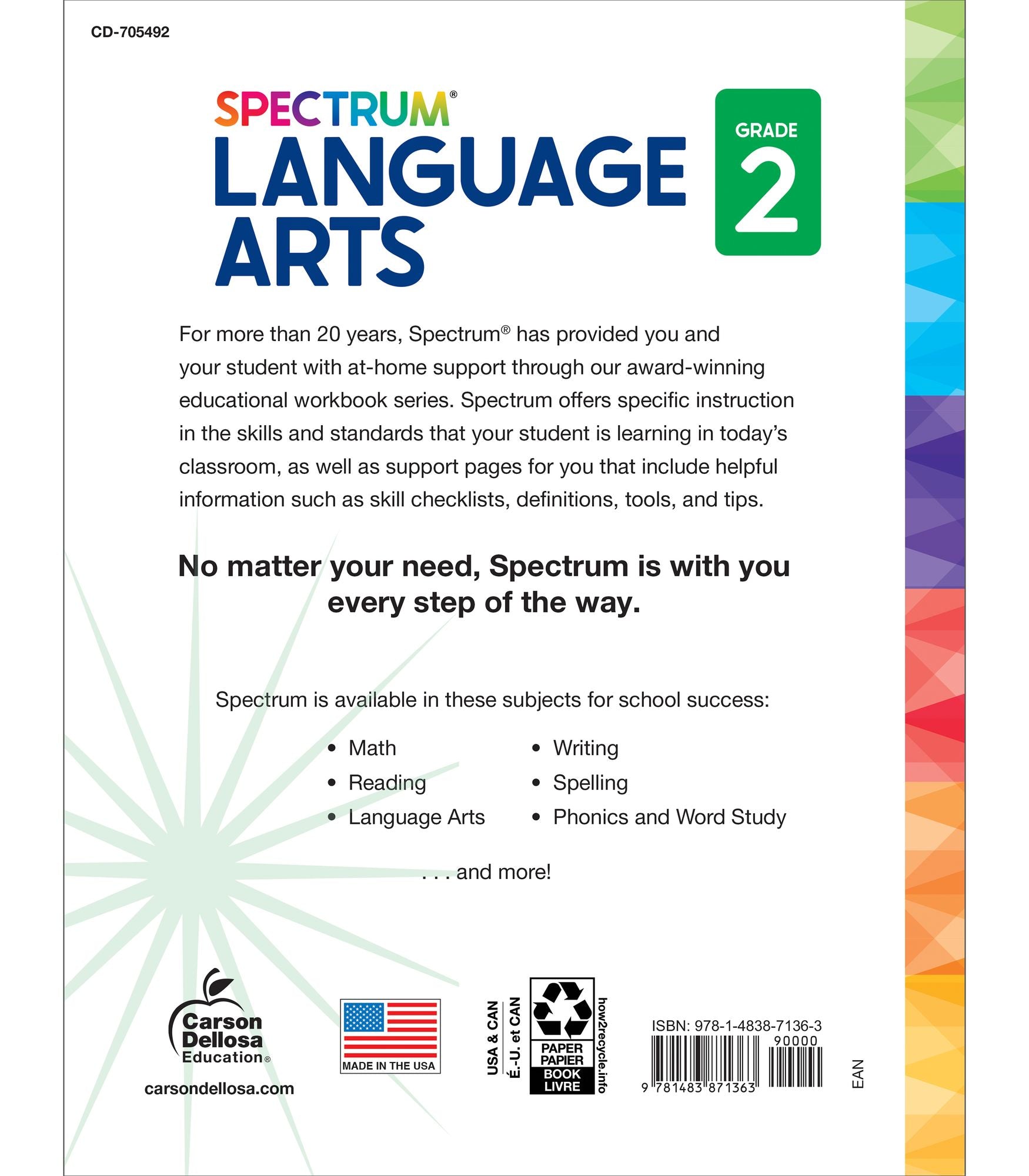 Spectrum Language Arts Workbook, Grade 2