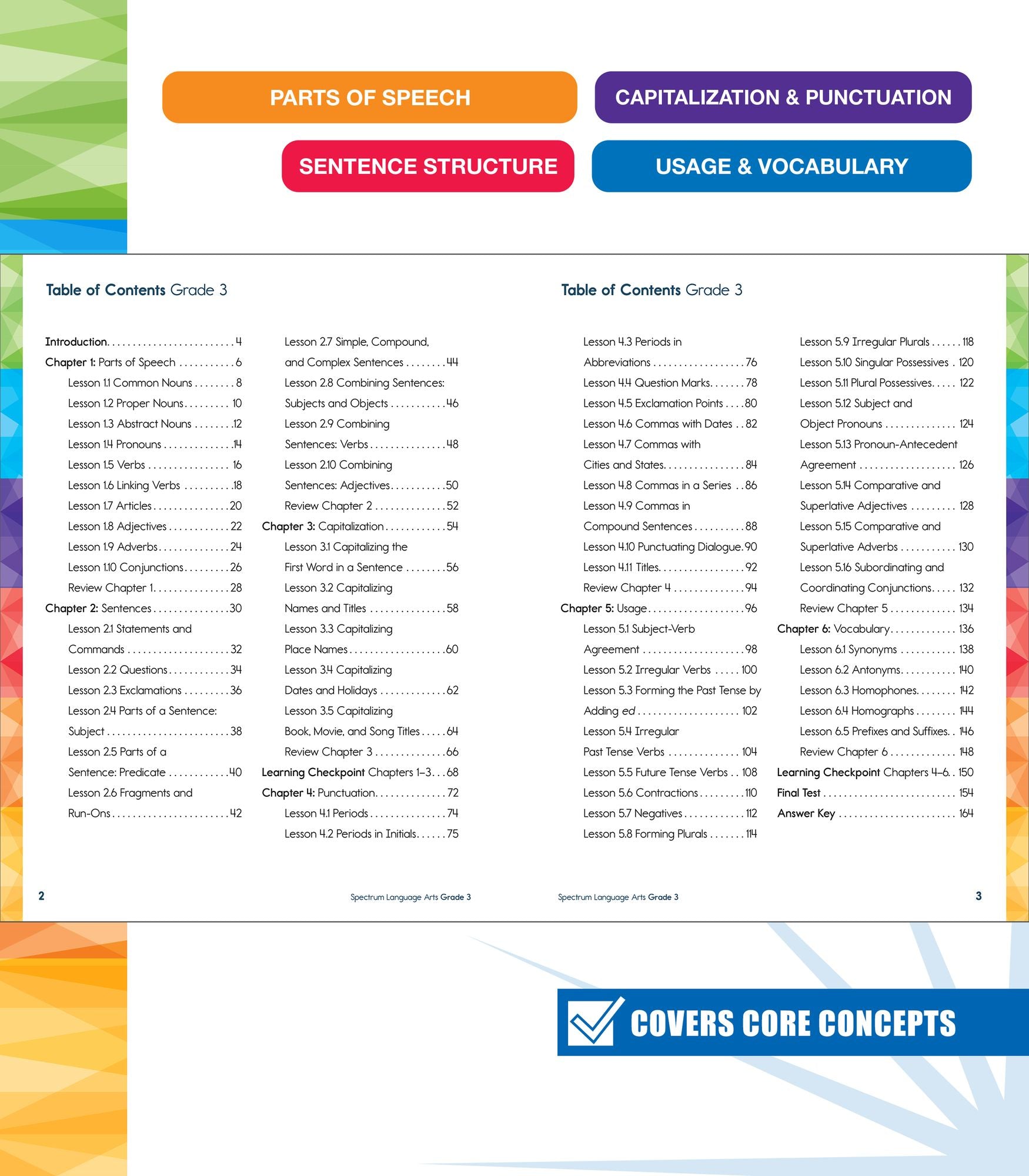 Spectrum Language Arts Workbook, Grade 3