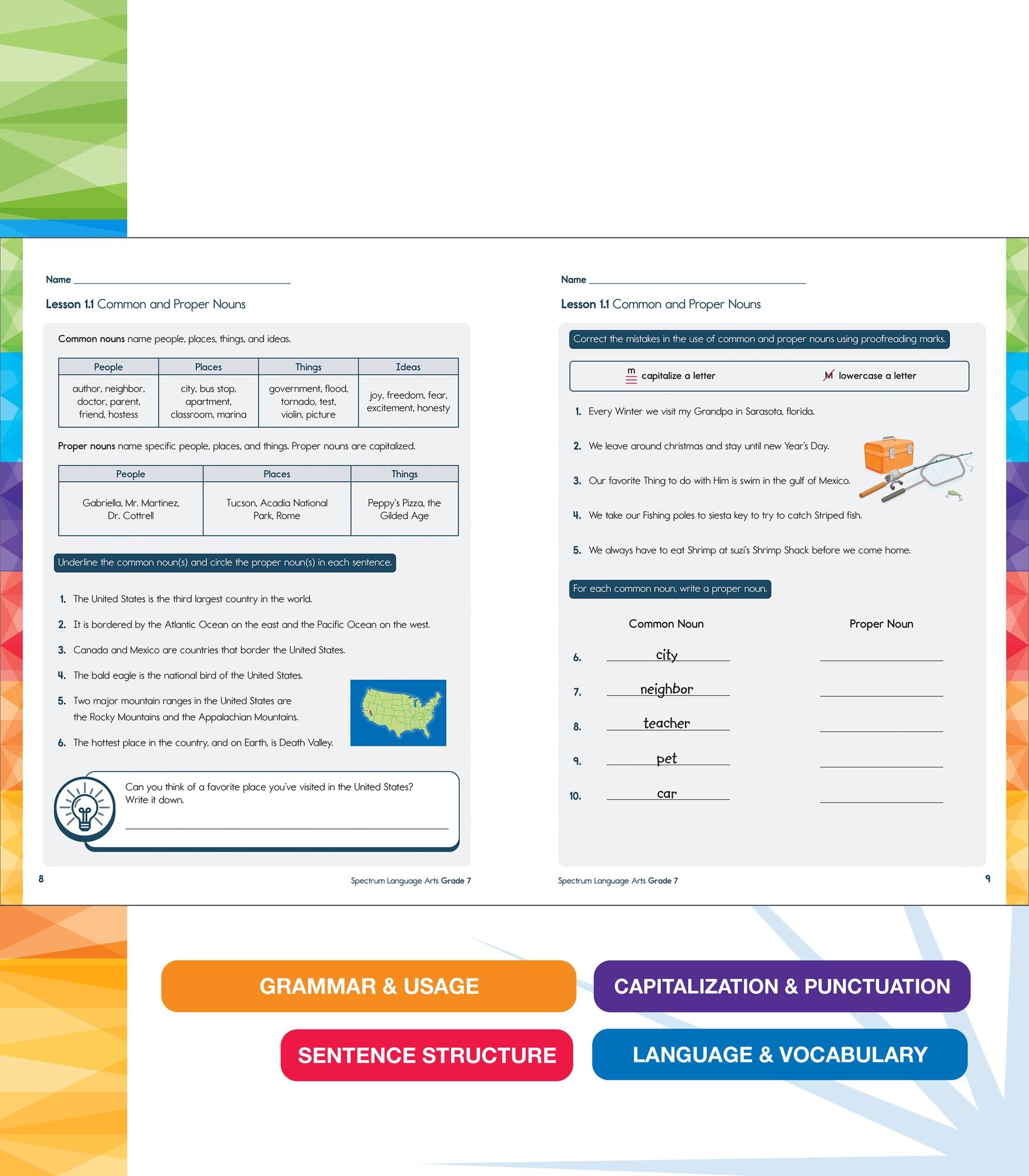 Spectrum Language Arts Workbook, Grade 7