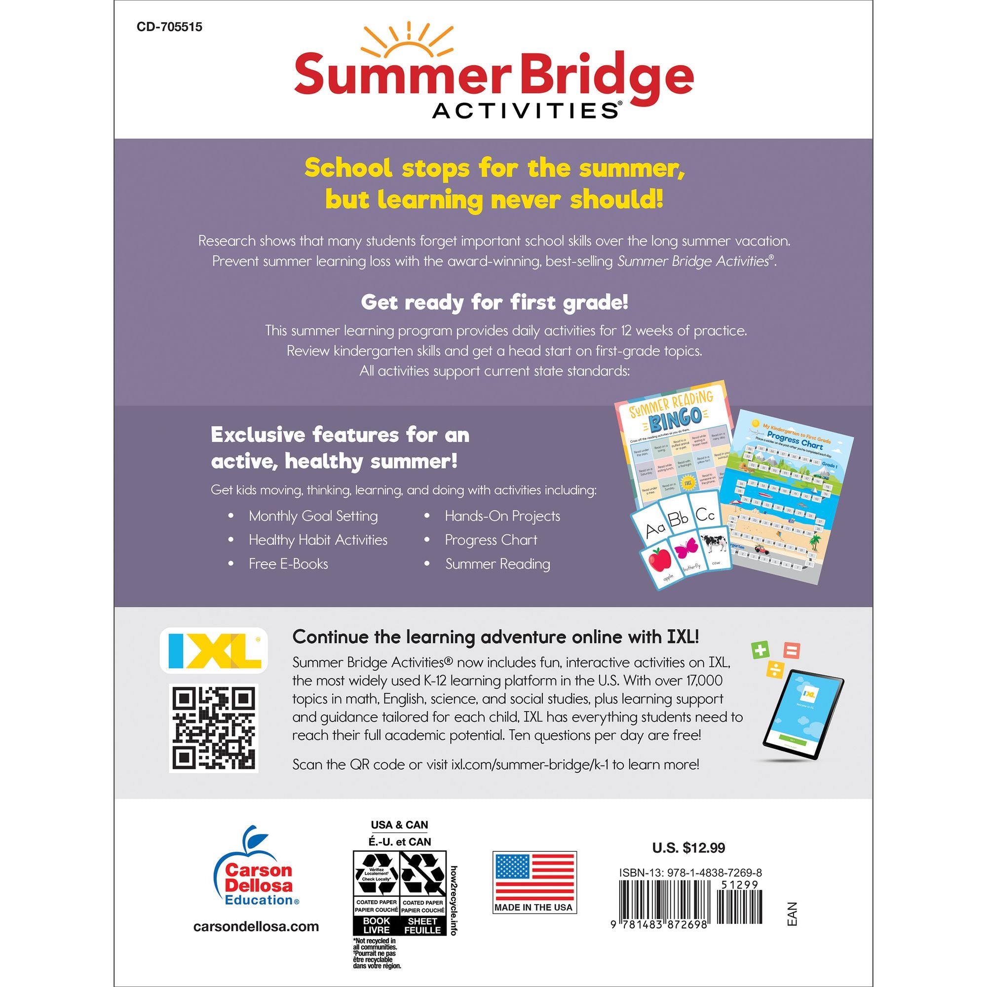 Summer Bridge Activities, Grades K - 1