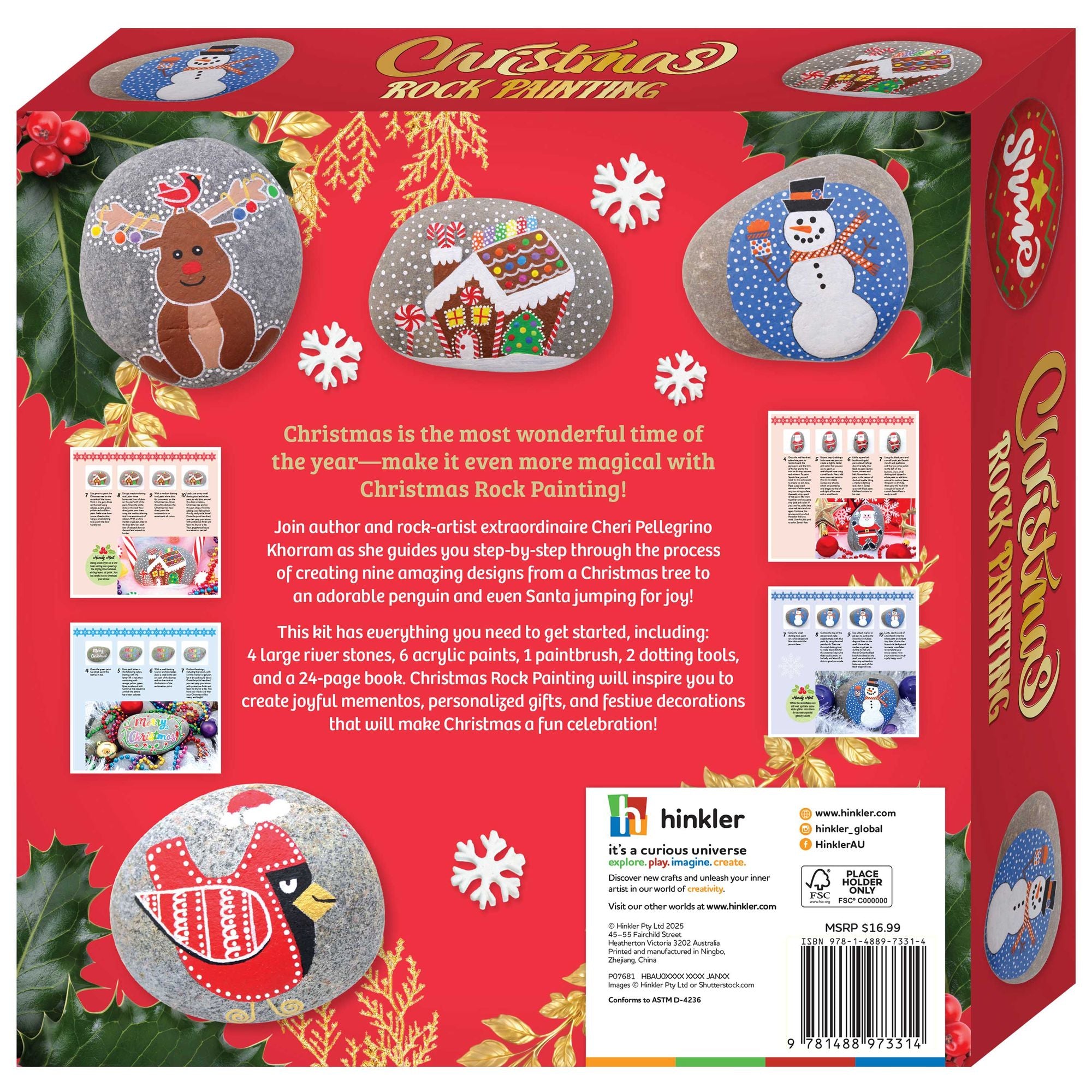 Craft Maker Christmas Rock Painting Kit