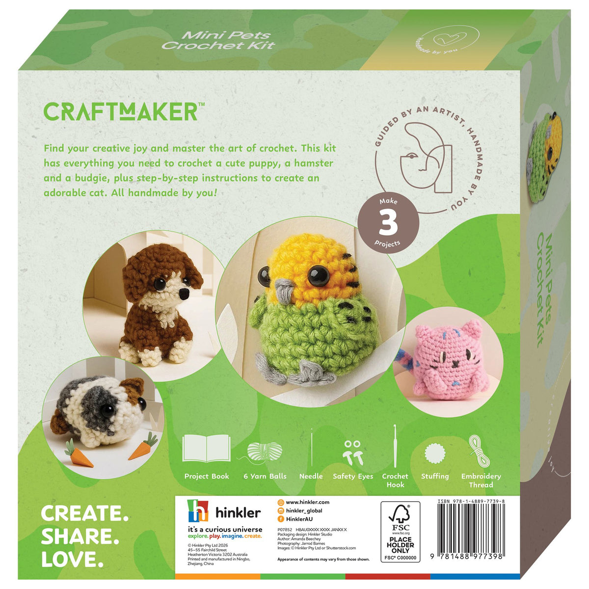 Craft Maker Mini Pets Crochet Kit