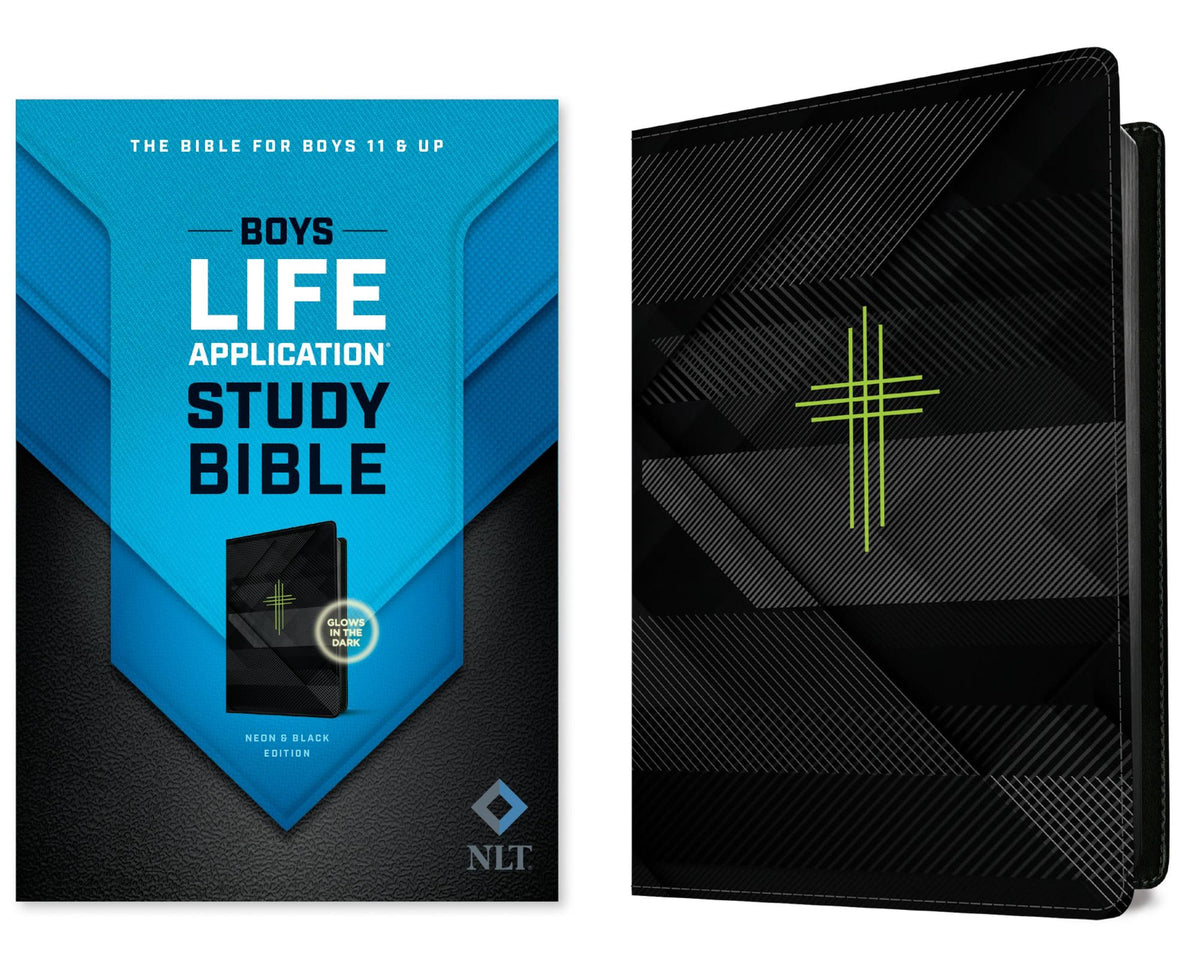 NLT Boys Life Application Study Bible, TuTone (LeatherLike, Neon/Black)