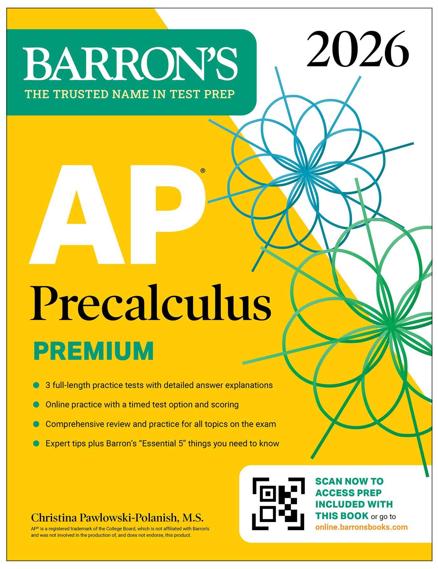AP Precalculus Premium, 2026: Prep Book with 3 Practice Tests + Comprehensive Review + Online Practice
