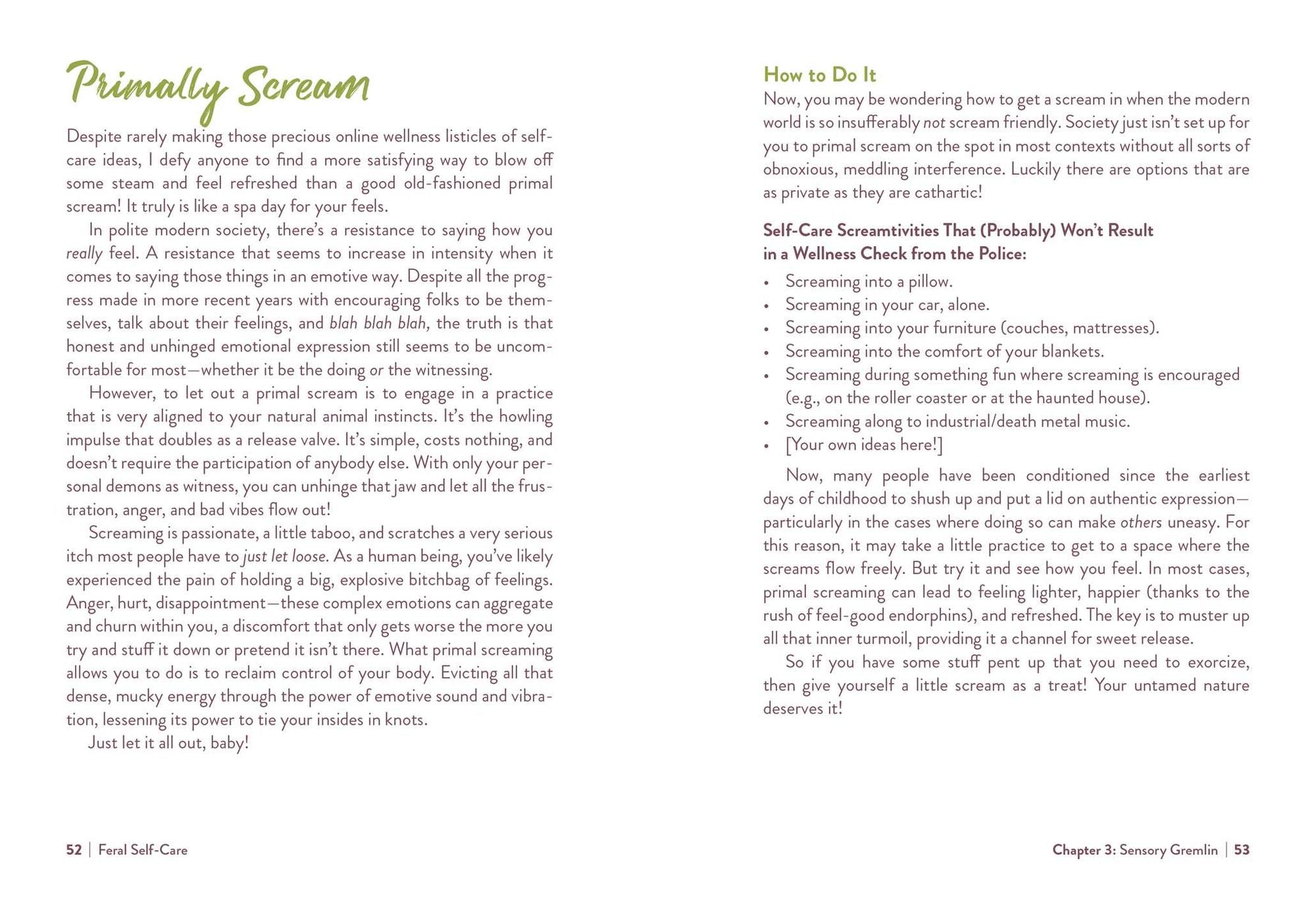 Feral Self-Care: 100 Ways to Liberate and Celebrate Your Messy, Wild, and Untamed Self