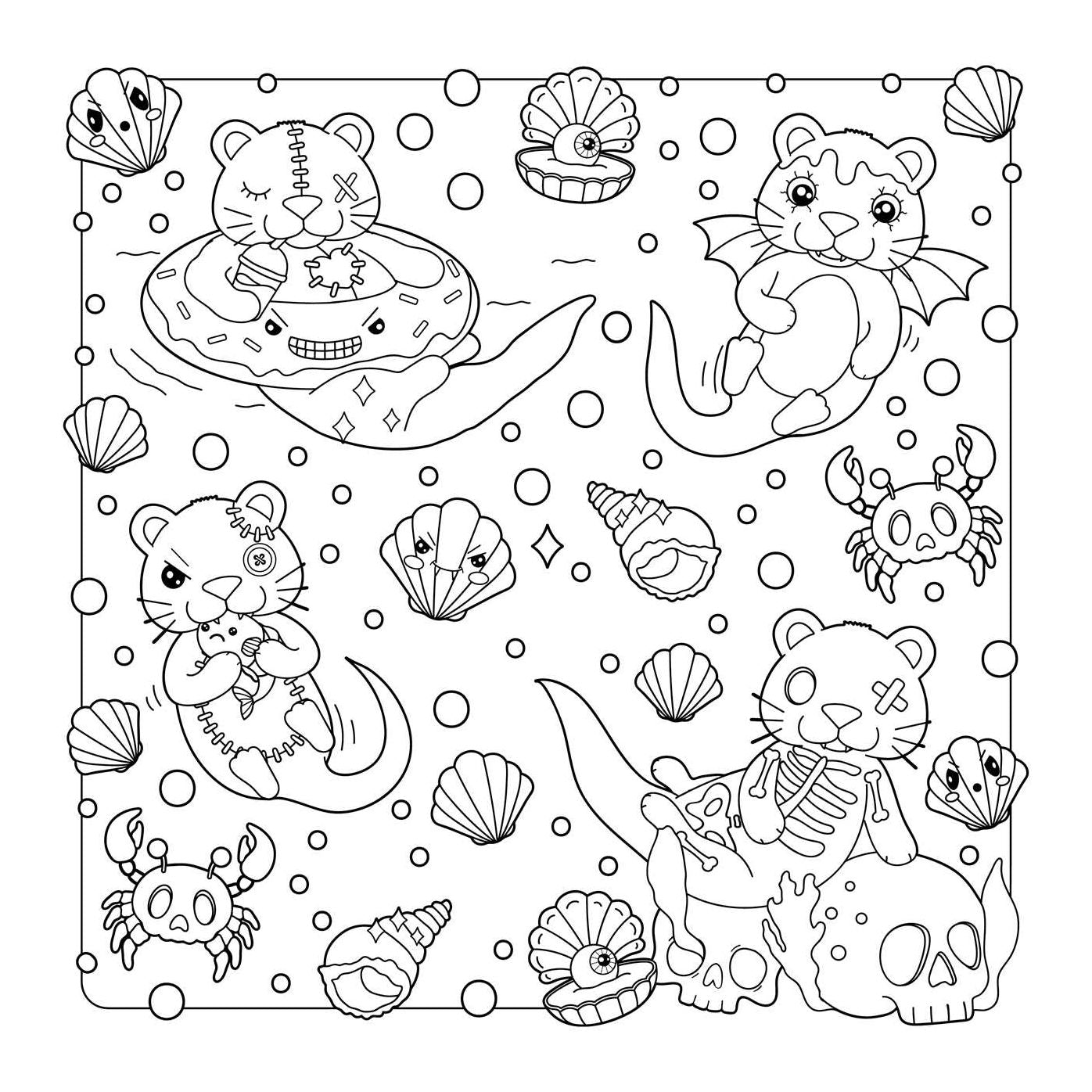 The Creepy Cute Creatures Coloring Book: 30 Pretty Scary Animal Coloring Pages for Wildly Adorable Fun!