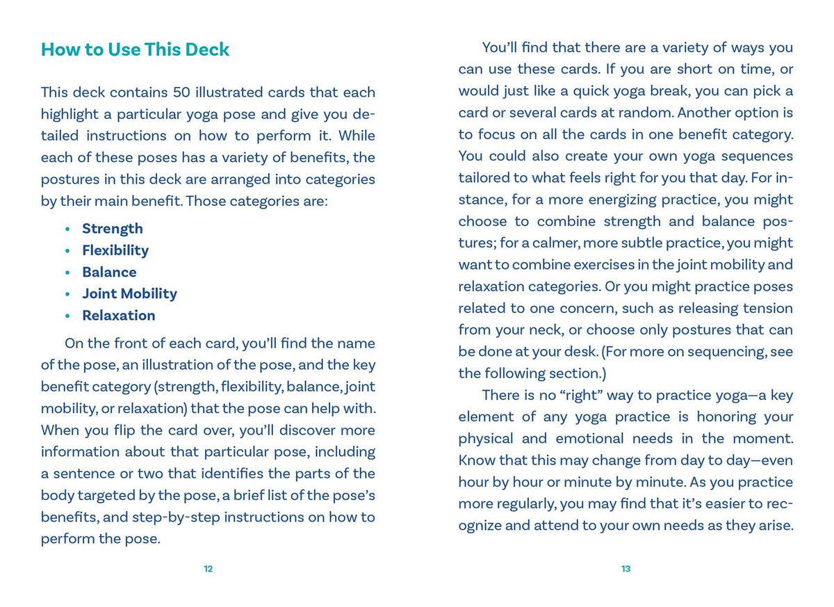 The Chair Yoga Deck: 50 Simple Poses to Increase Flexibility, Add Strength, Relieve Pain, and Improve Health