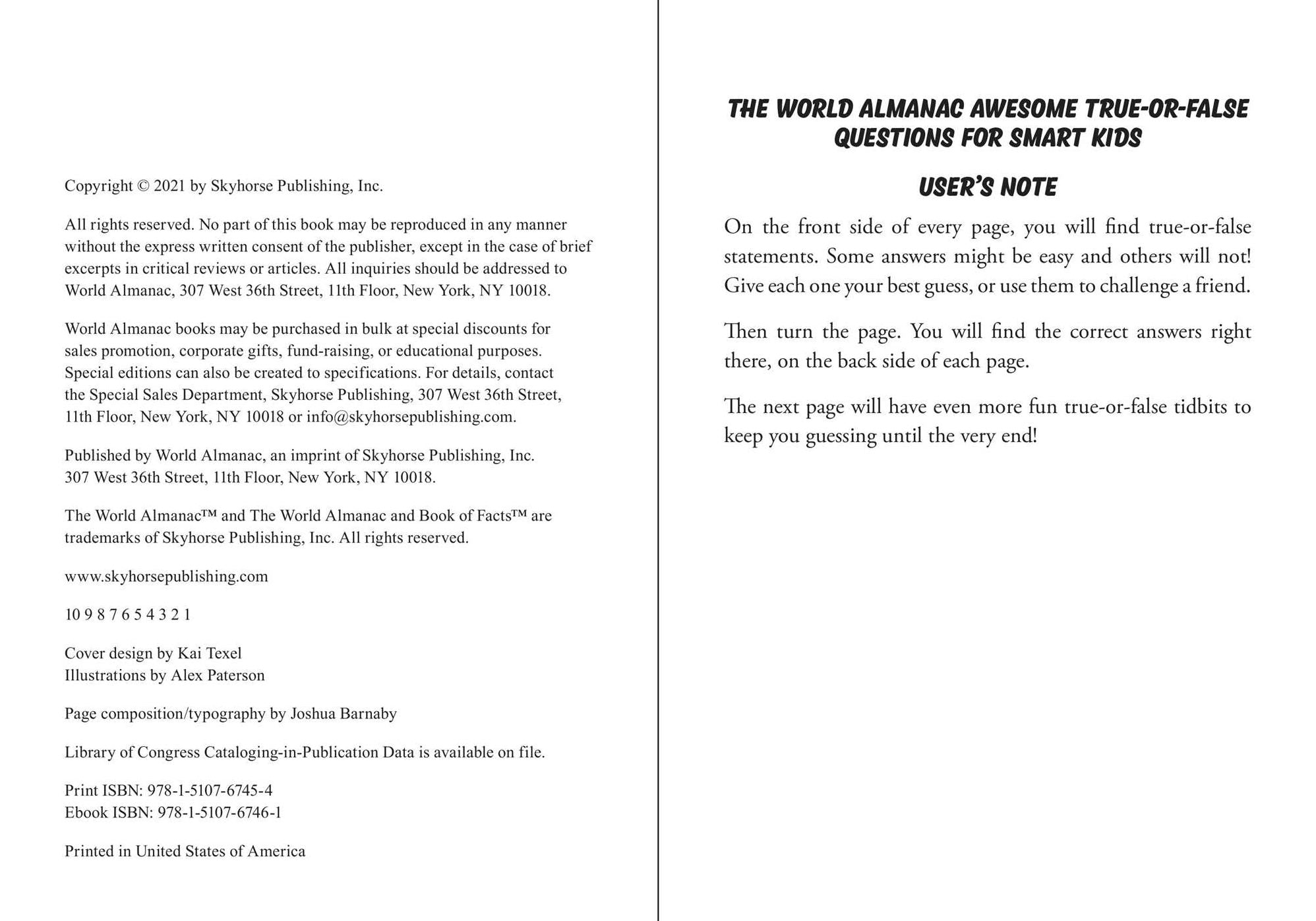 The World Almanac Awesome True-or-False Questions for Smart Kids