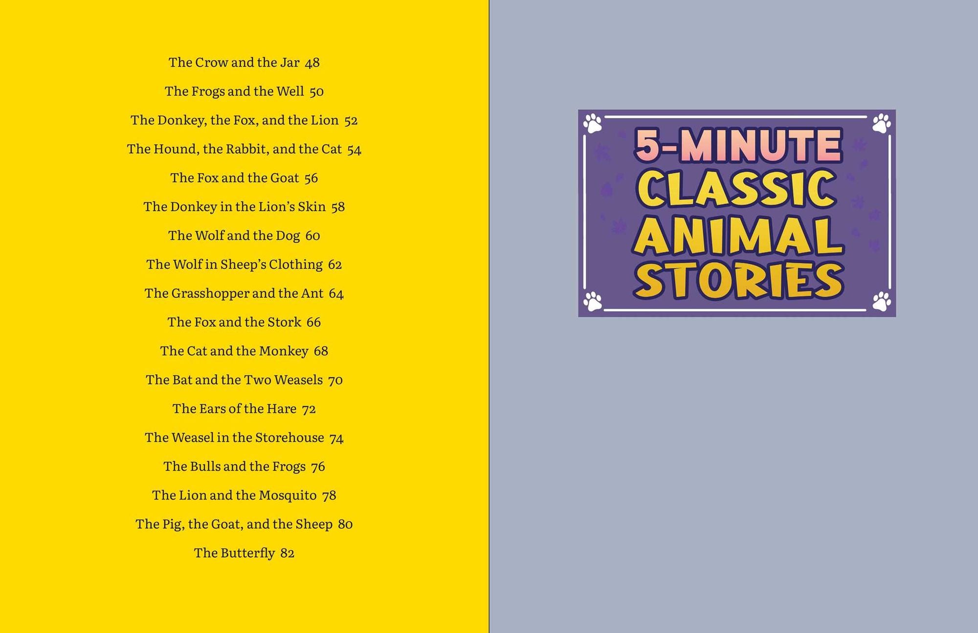 5-Minute Classic Animal Stories: 30+ Tales and Nursery Rhymes-Peter Rabbit, Aesop's Fables, Puss in Boots, The Three Little Pigs, and More!