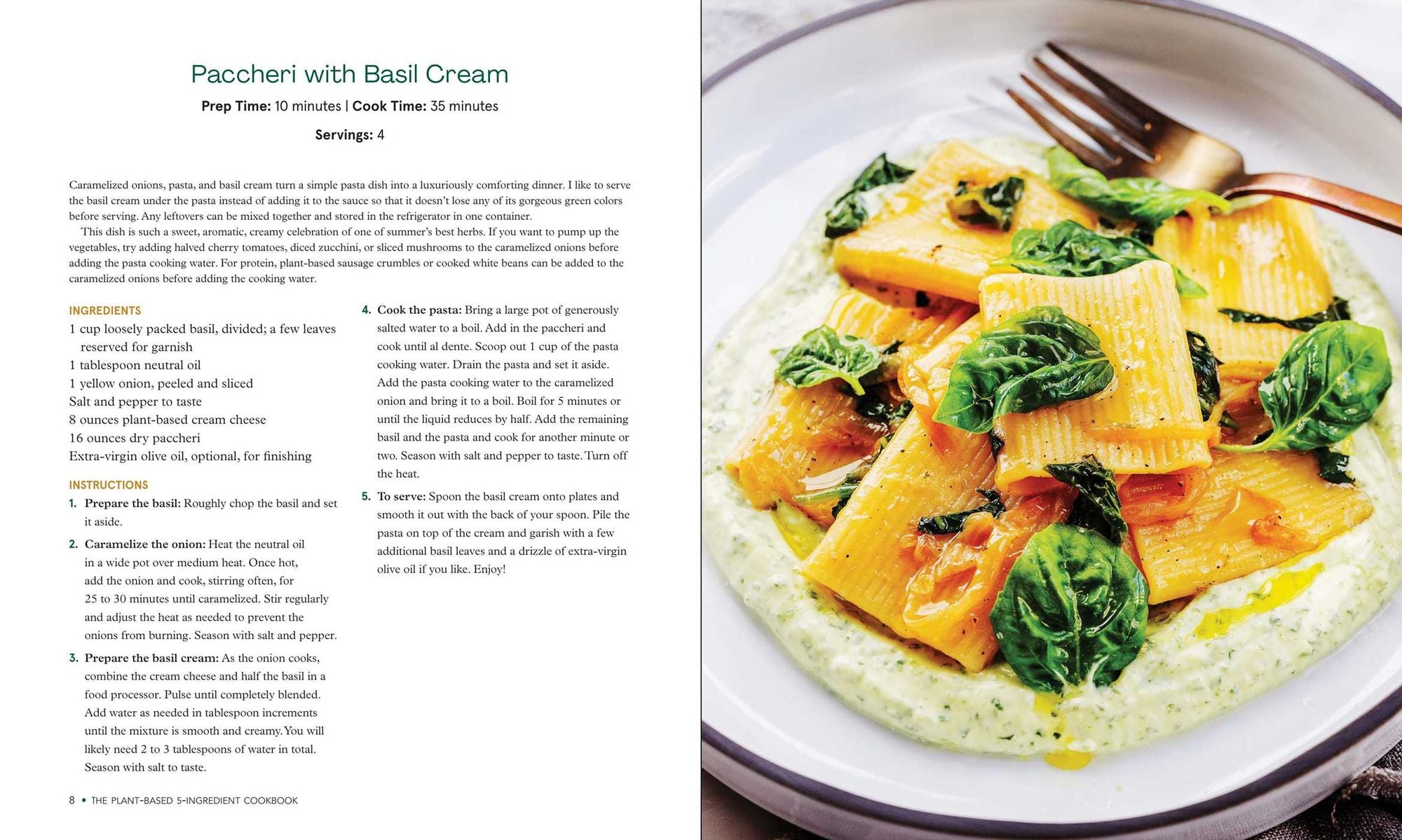 The Plant-Based 5-Ingredient Cookbook: Fast & Flavorful Recipes Made Vegan