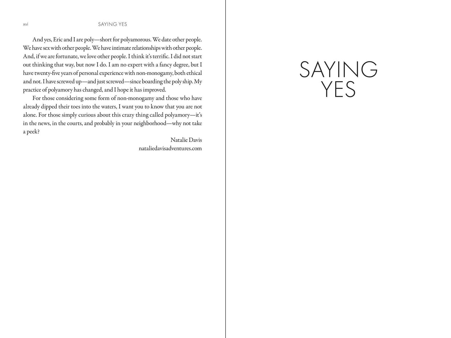 Saying Yes: My Adventures in Polyamory