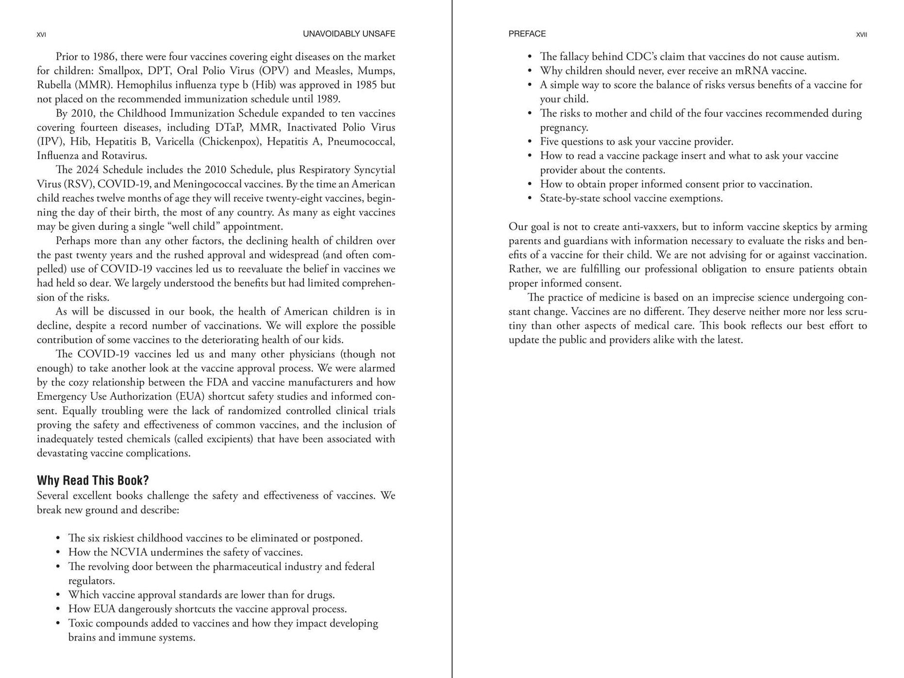 Unavoidably Unsafe for Adults: A Physician's Guide to Vaccine Safety, Effectiveness, and Your Right to Choose