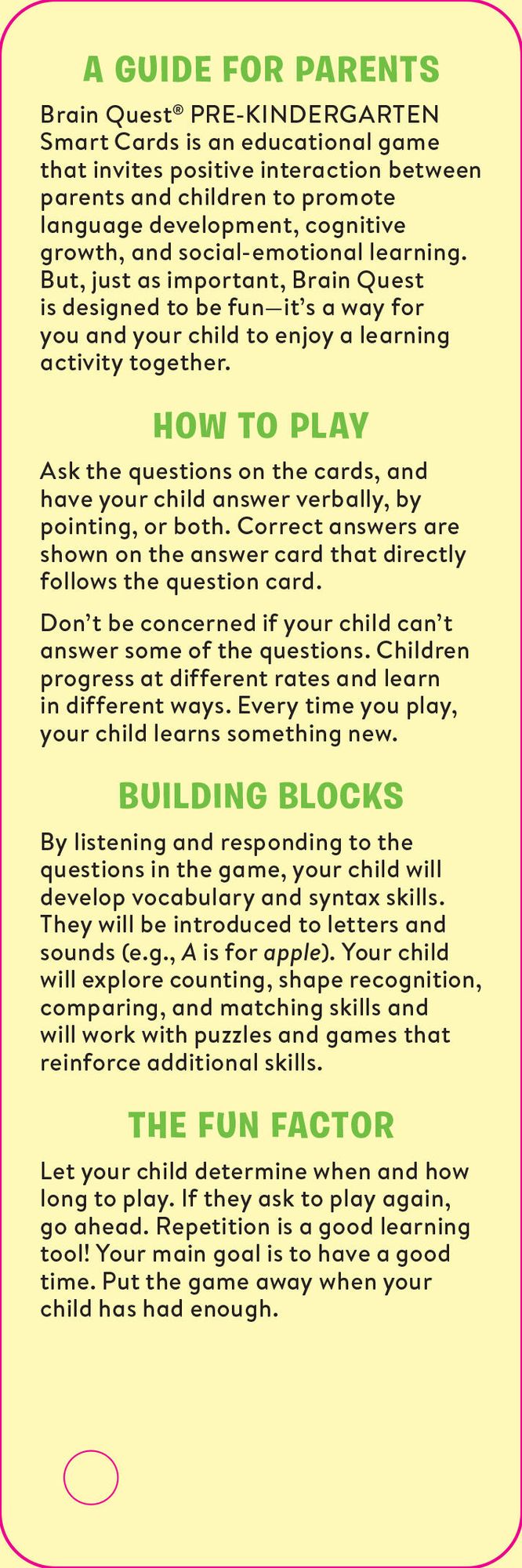 Brain Quest Pre-Kindergarten Smart Cards Revised 5th Edition