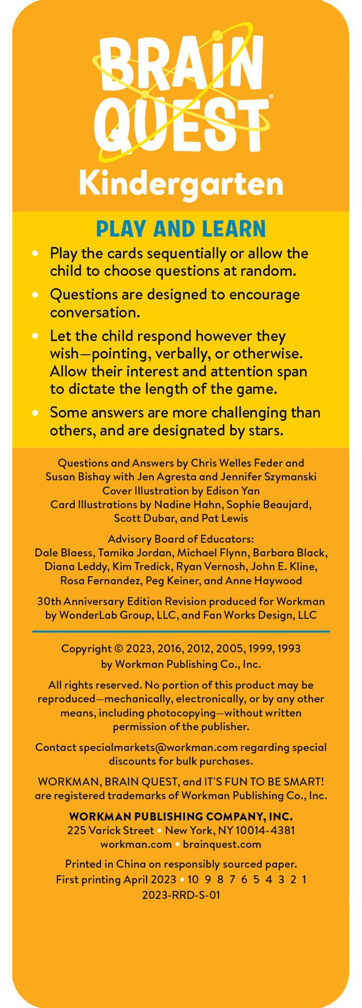 Brain Quest Kindergarten Smart Cards Revised 5th Edition