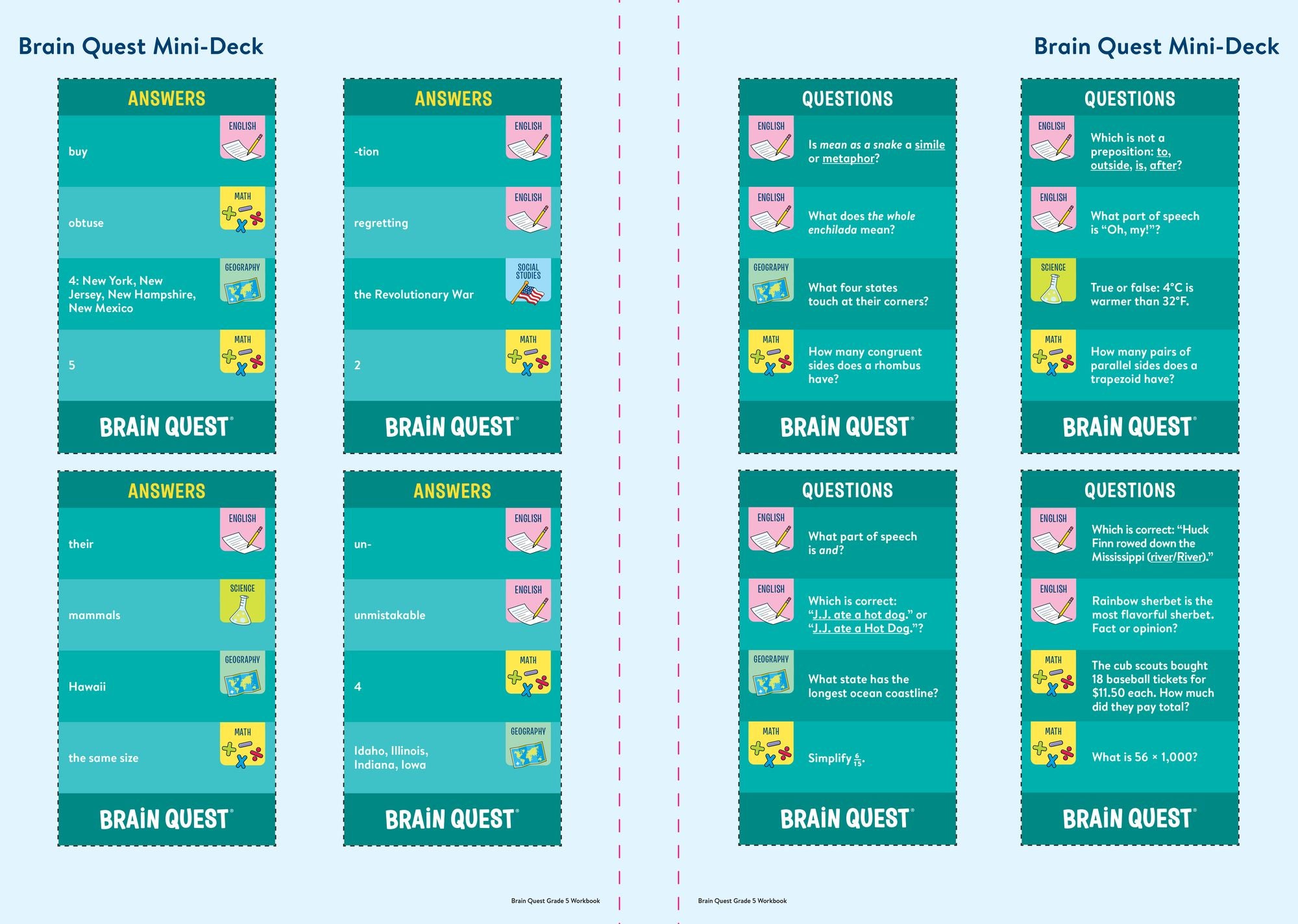 Brain Quest Workbook: 5th Grade Revised Edition