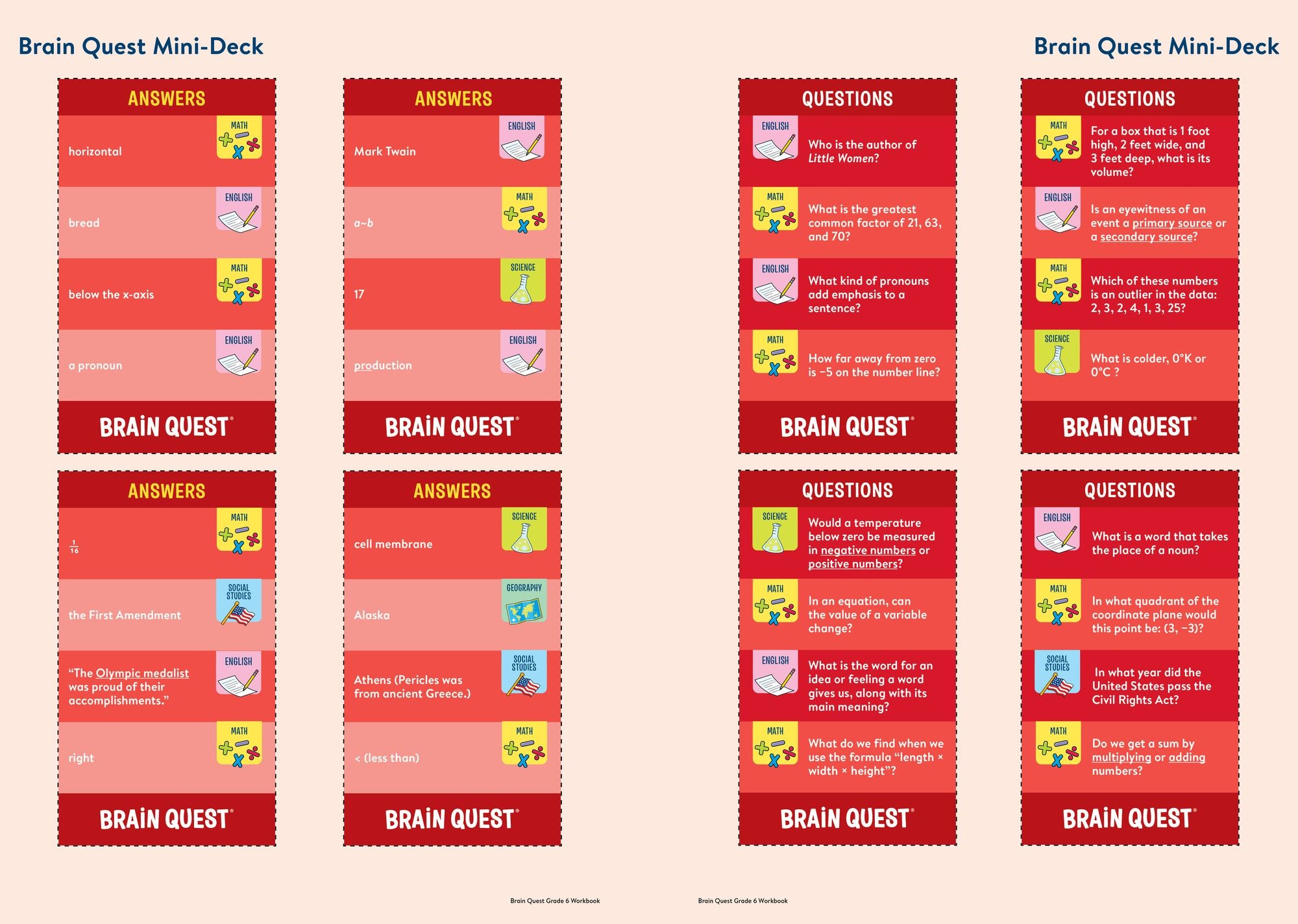 Brain Quest Workbook: 6th Grade Revised Edition