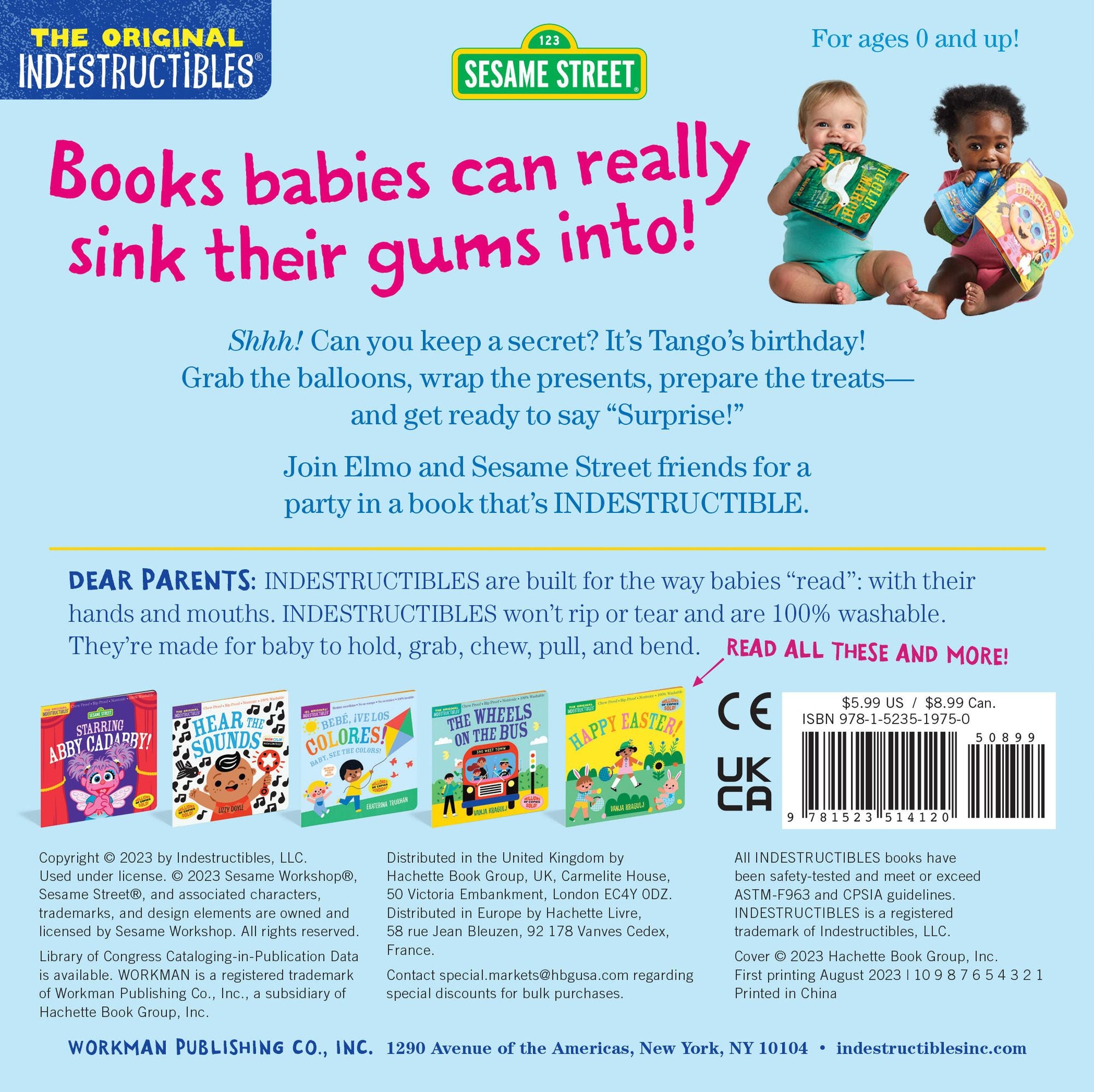 Indestructibles (The Original): Sesame Street: Elmo Says Surprise!: Chew Proof · Rip Proof · Nontoxic · 100% Washable (Book for Babies, Newborn Books, Safe to Chew)
