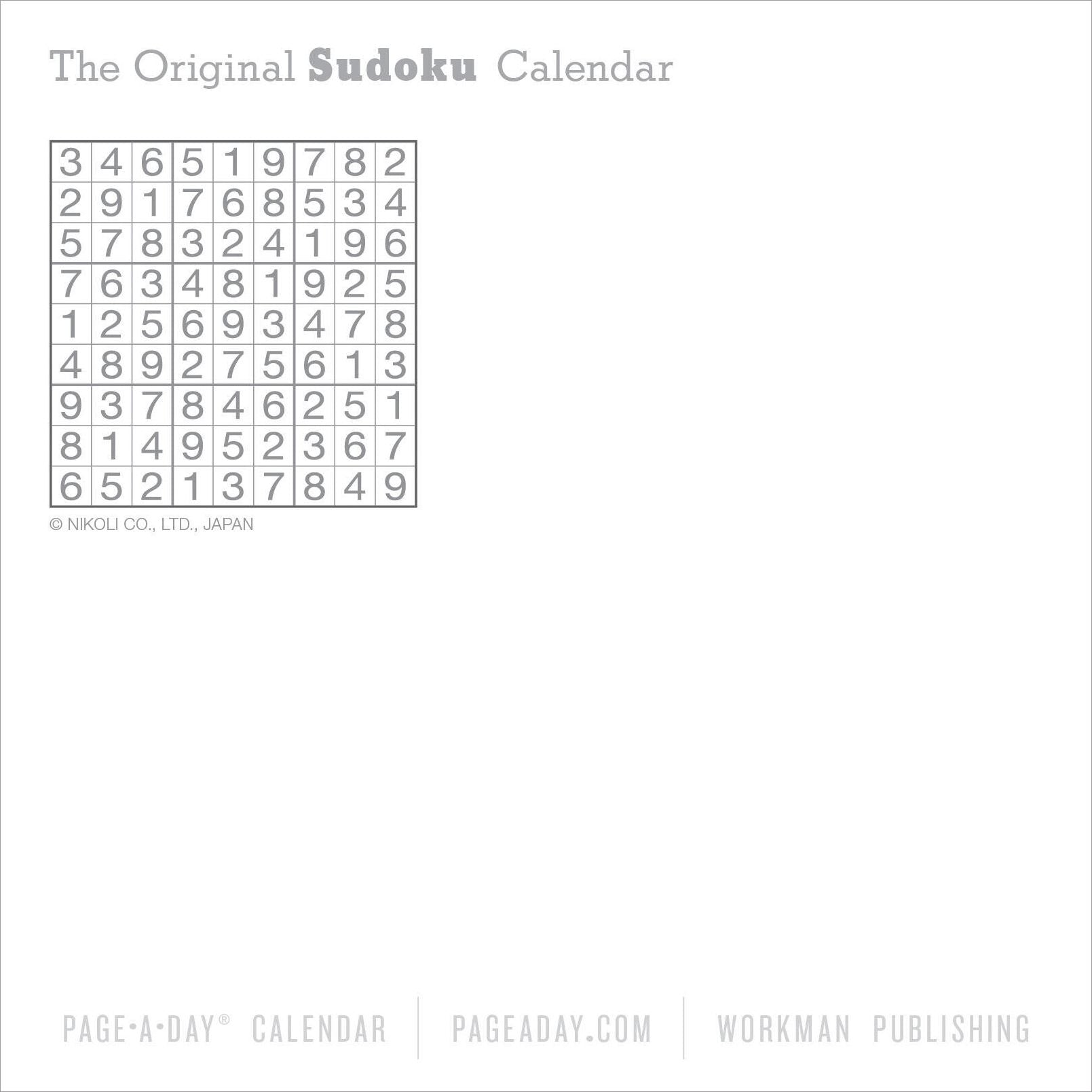 Original Sudoku Page-A-Day Calendar 2026: 365 Puzzles from the Editors at Nikoli